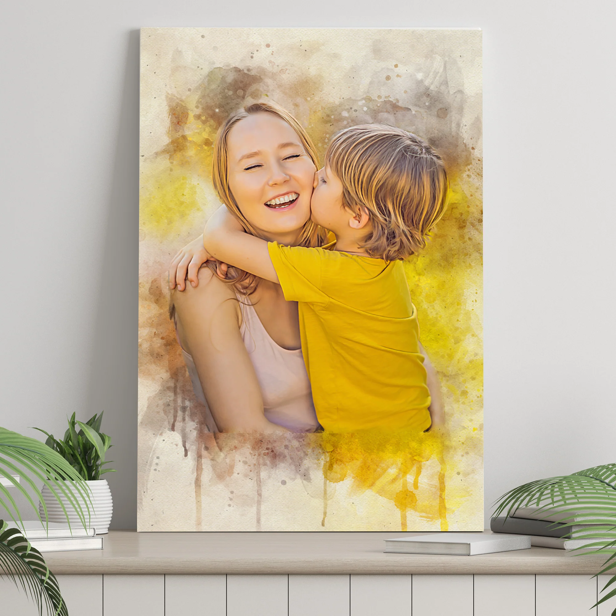 Mother's Day Watercolor Sign Mother and Child - Image 2