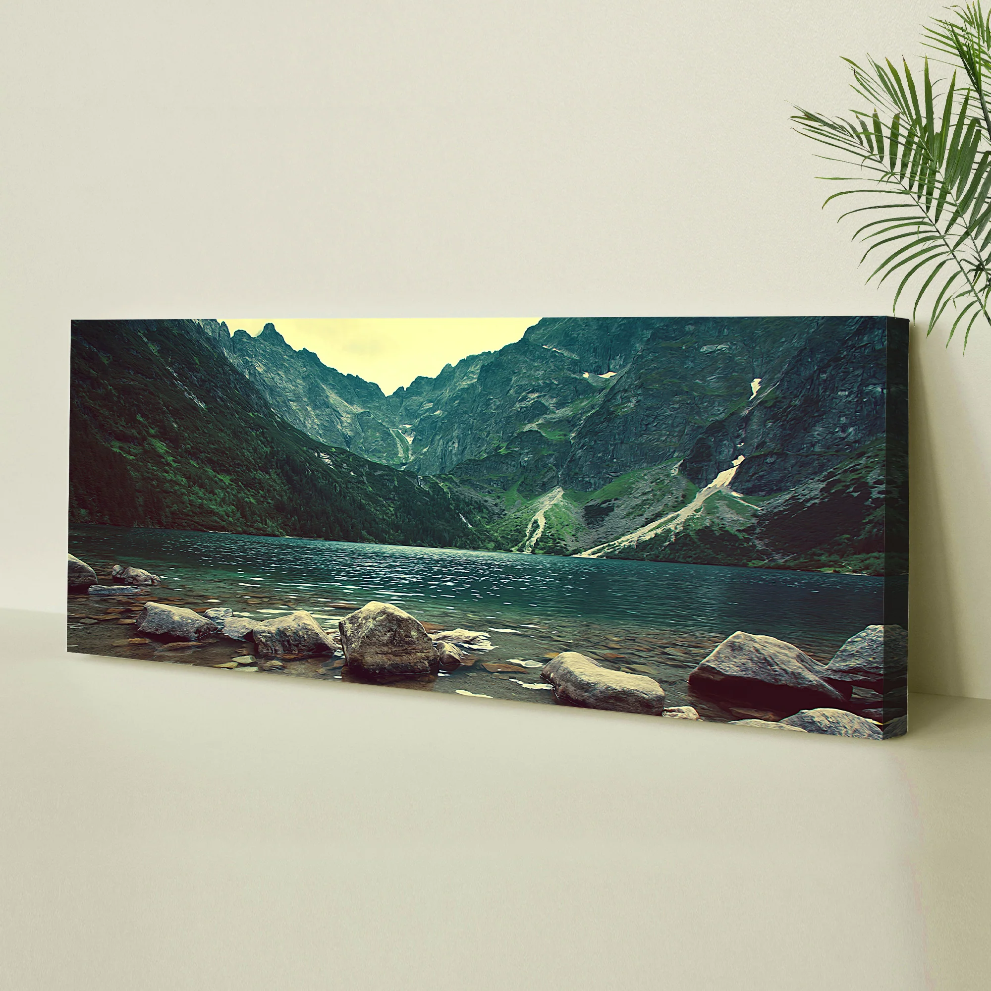 Mountain Forest Lake Canvas Wall Art II - Image 2