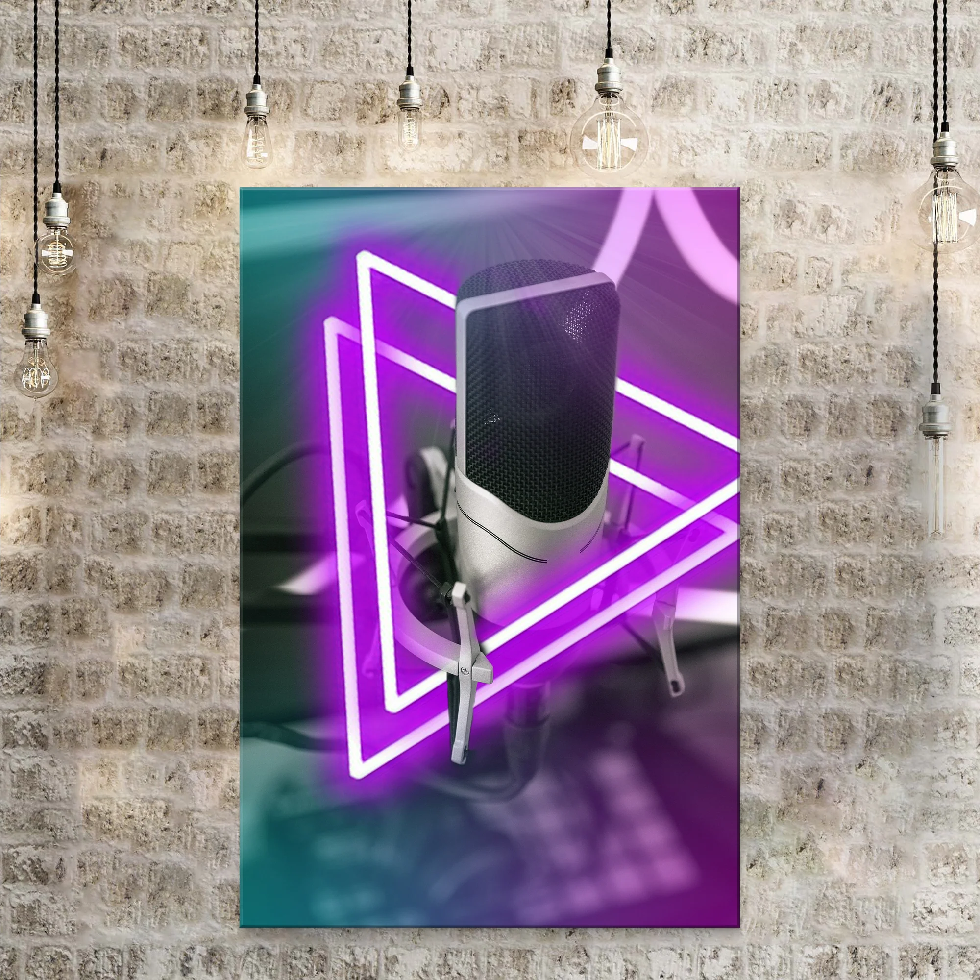 Music Equipment Microphone Modern Canvas Wall Art - Image 3