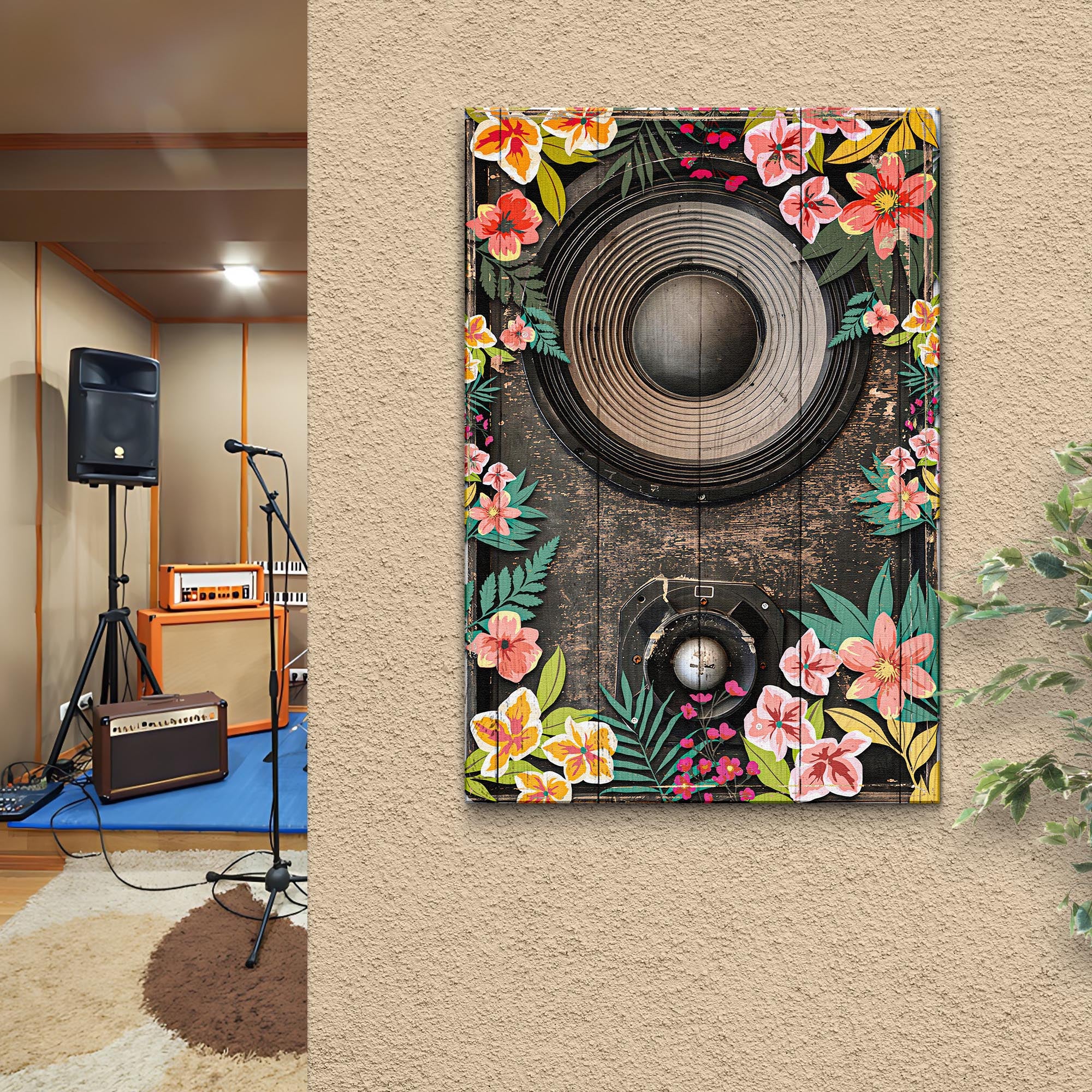 Music Equipment Speakers Rustic Canvas Wall Art - Image 2