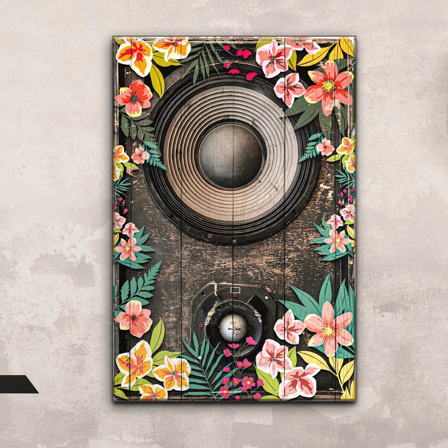 Music Equipment Speakers Rustic Canvas Wall Art - Image 3