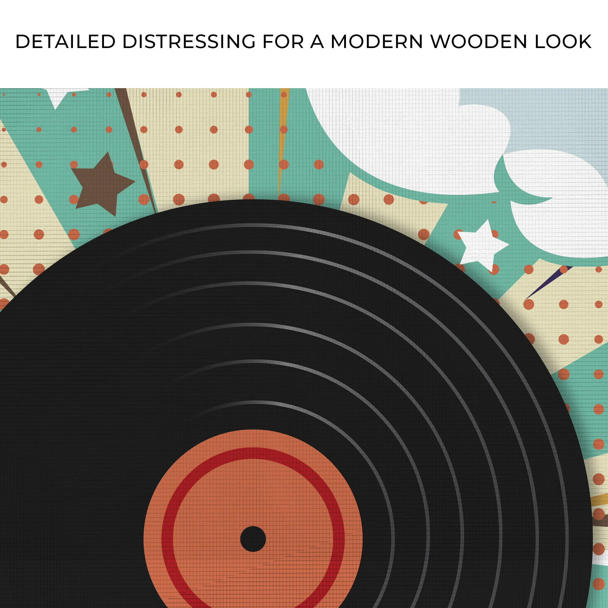 Music Equipment Vinyl Records Retro Canvas Wall Art - Image 4