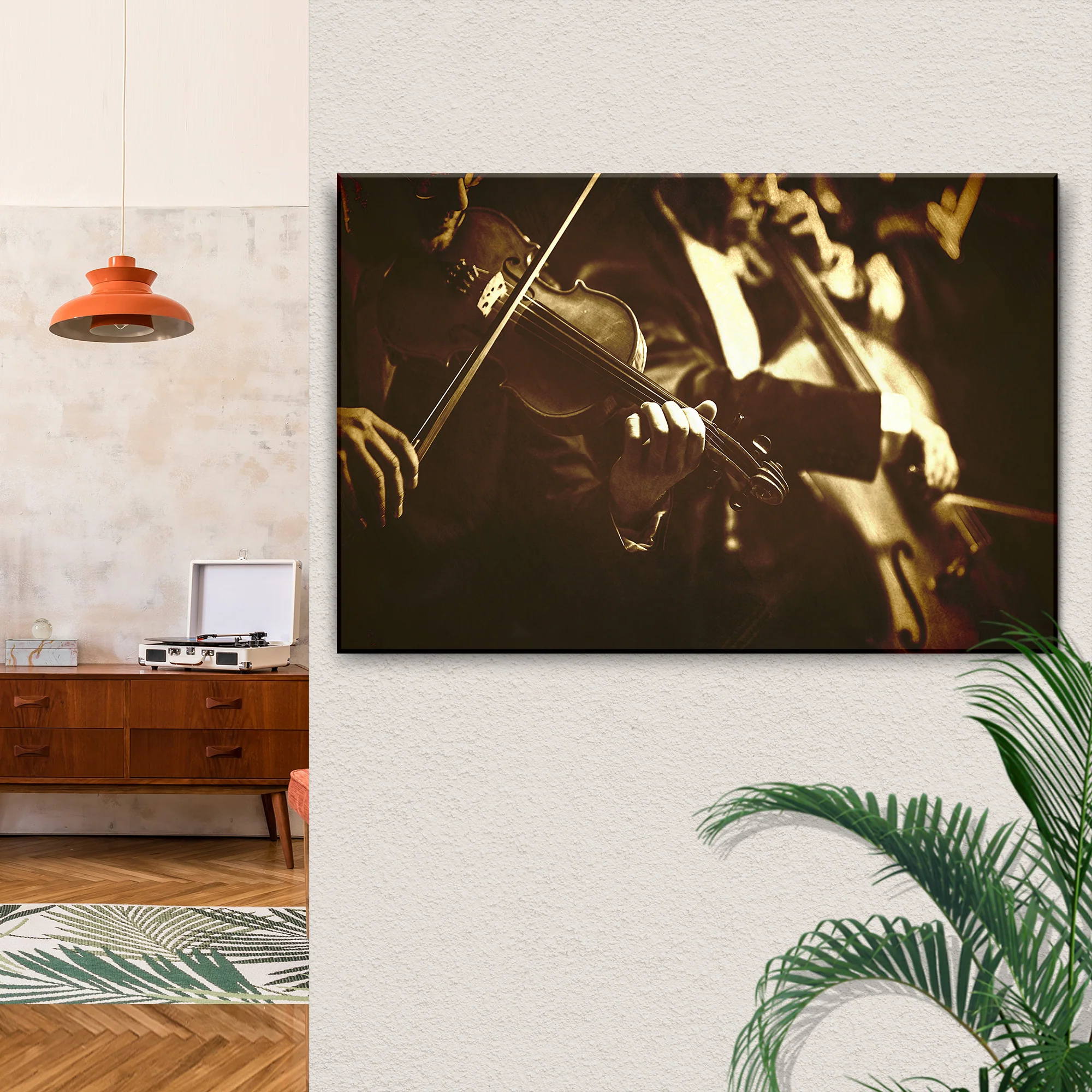 Music Genres Classical Music Sepia Canvas Wall Art - Image 2