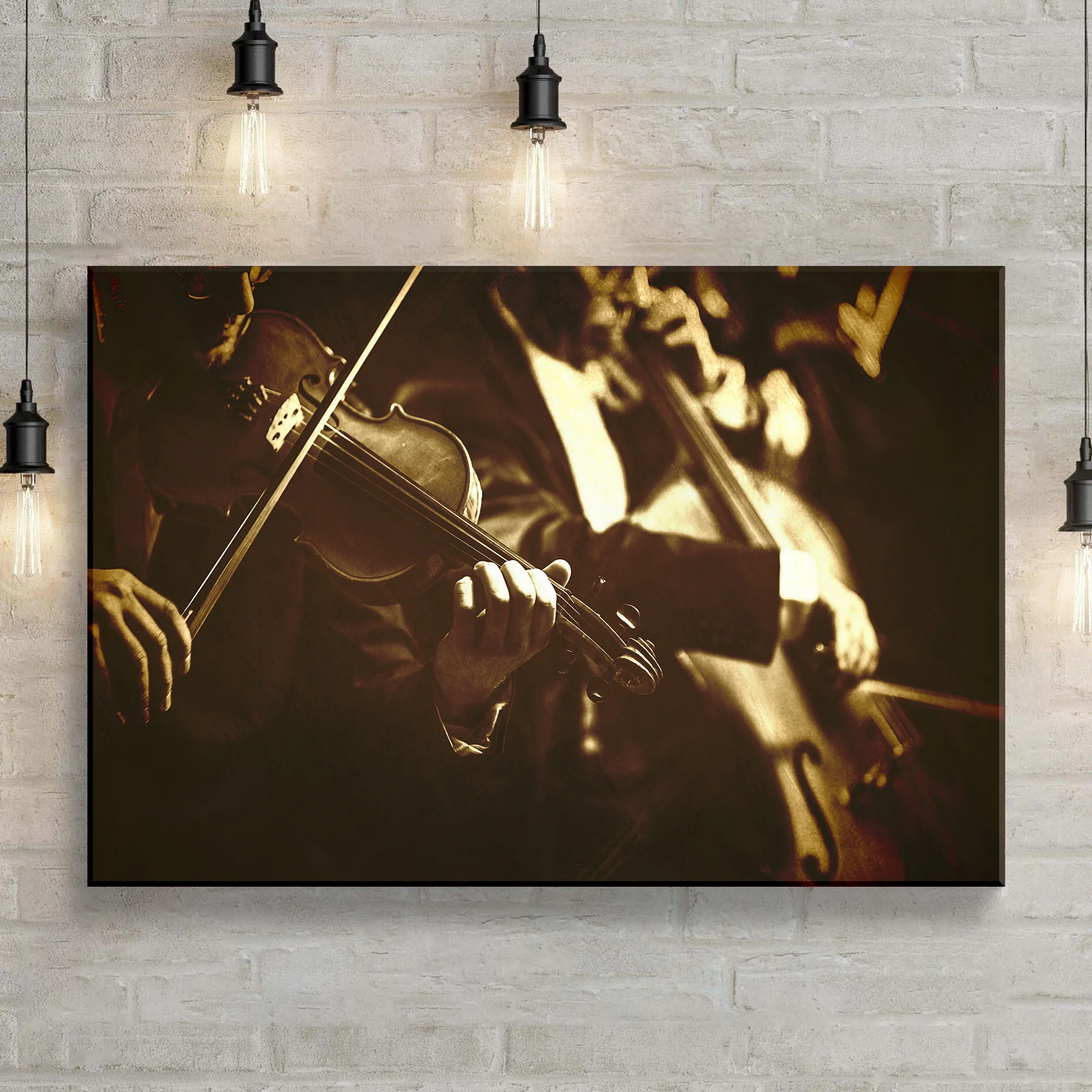 Music Genres Classical Music Sepia Canvas Wall Art - Image 3