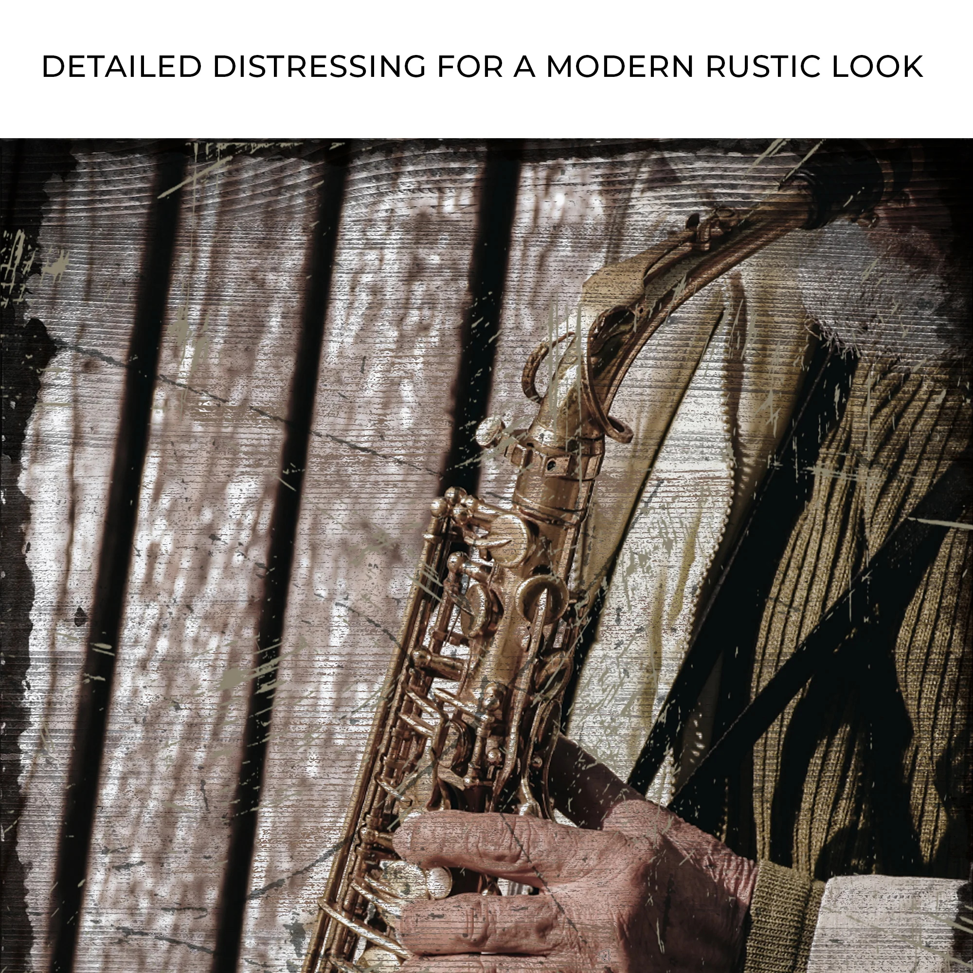 Music Genres Jazz Rustic Canvas Wall Art - Image 4