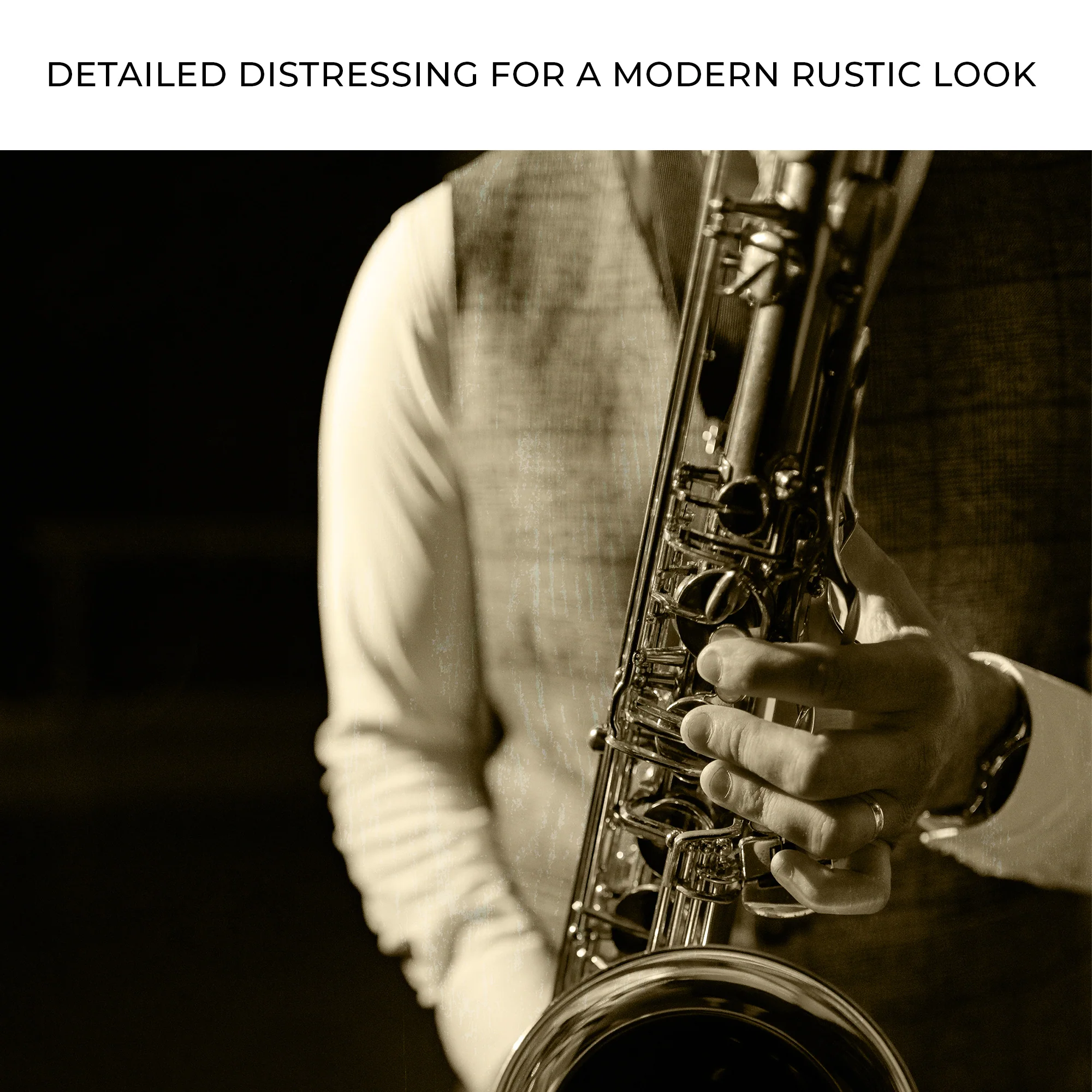 Music Genres Jazz Sepia Canvas Wall Art - Image 4