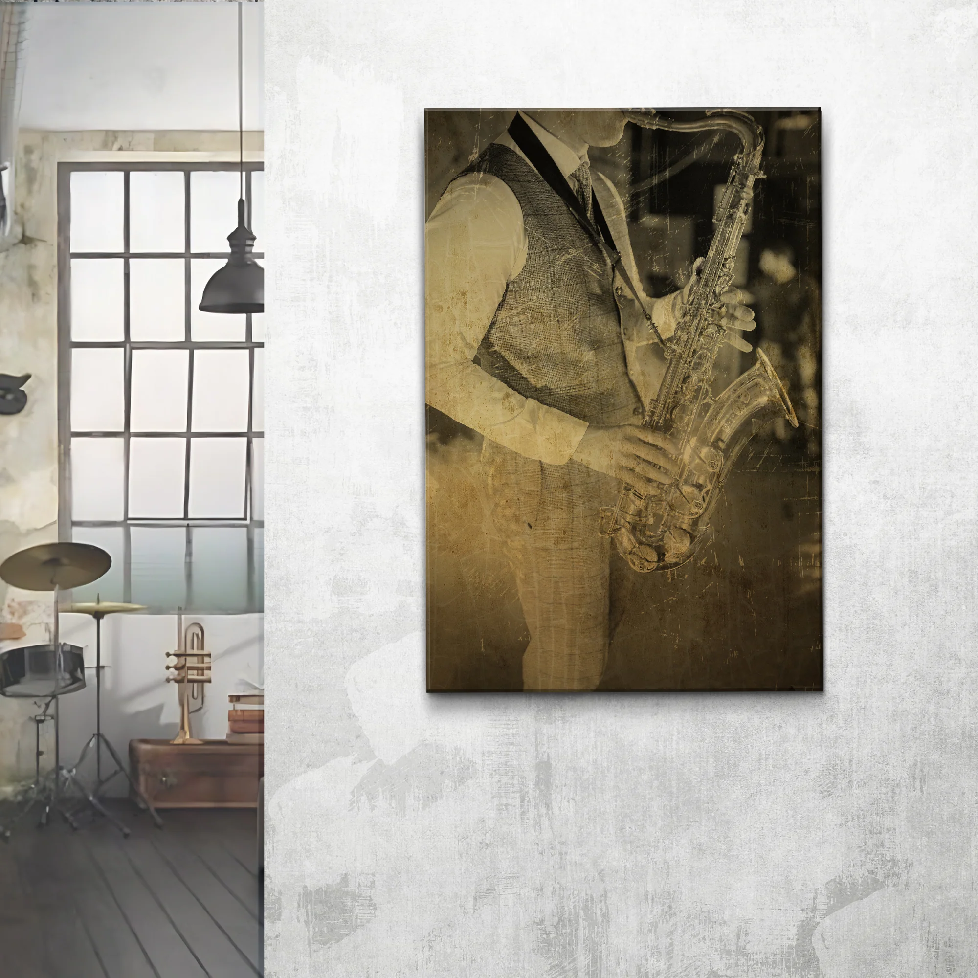 Music Genres Jazz Vintage Canvas Wall Art - Image 2