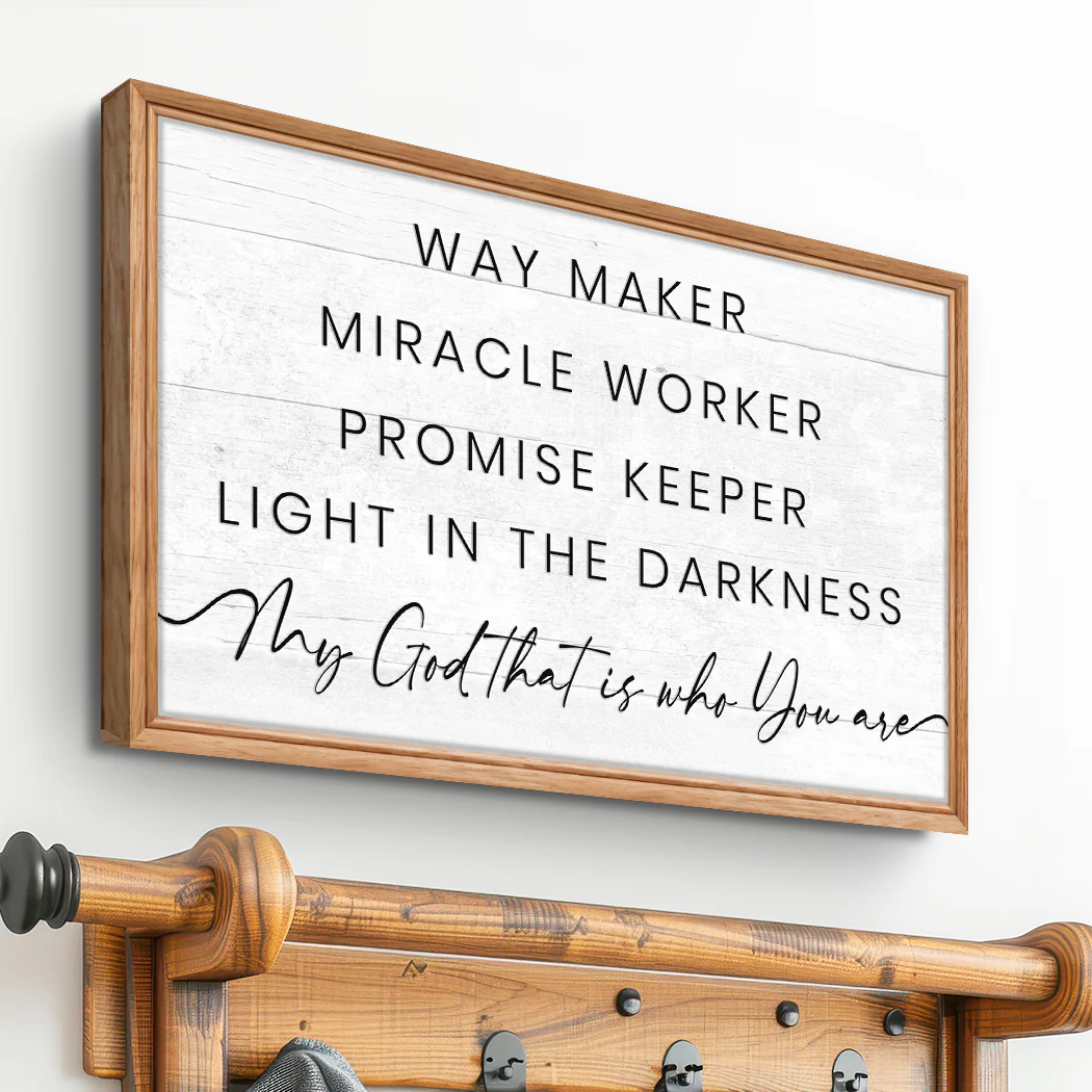 My God Way Maker Miracle Worker Faith Sign - Image 5