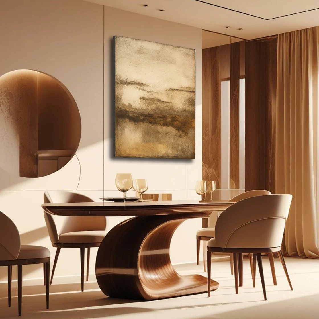Neutral Abstract Impasto Wall Art - Image 2