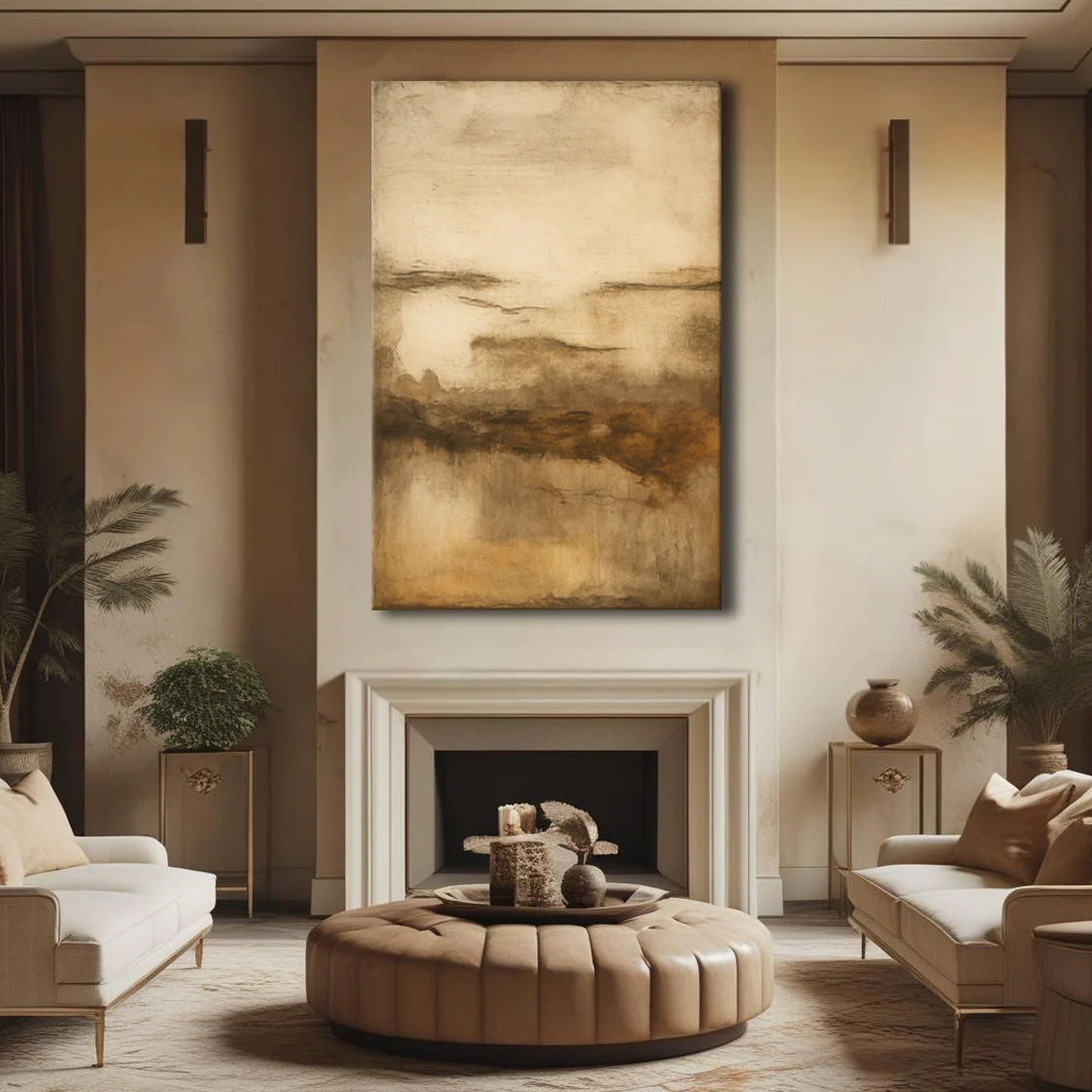 Neutral Abstract Impasto Wall Art - Image 3