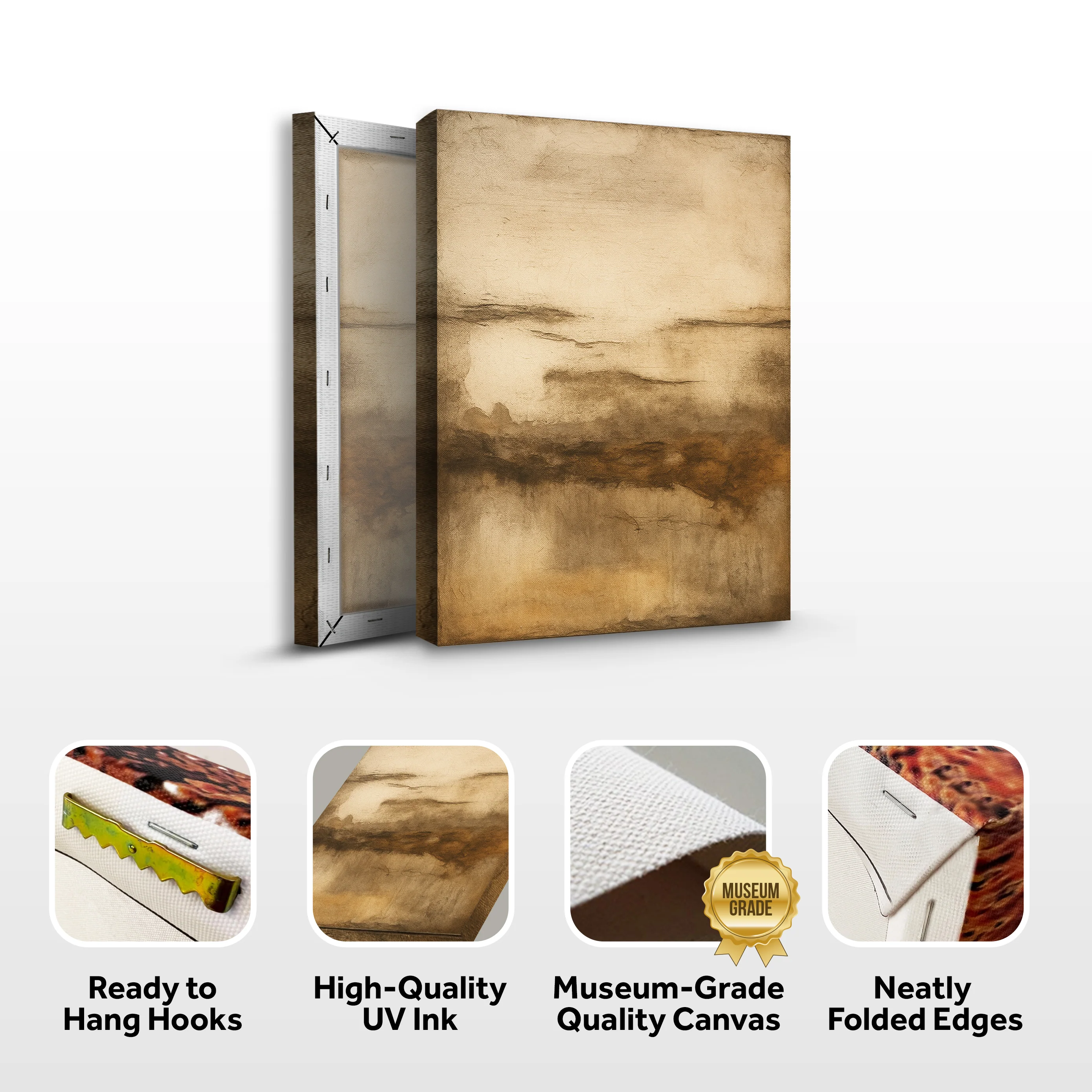Neutral Abstract Impasto Wall Art - Image 8