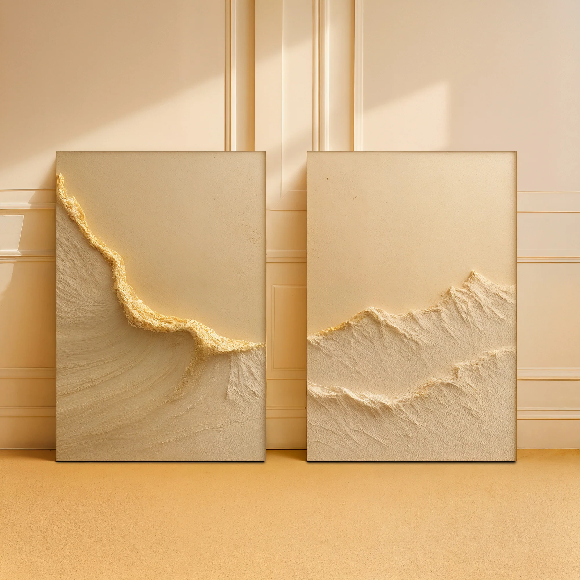 Neutral Ocean Waves Duo Wall Art - Image 5