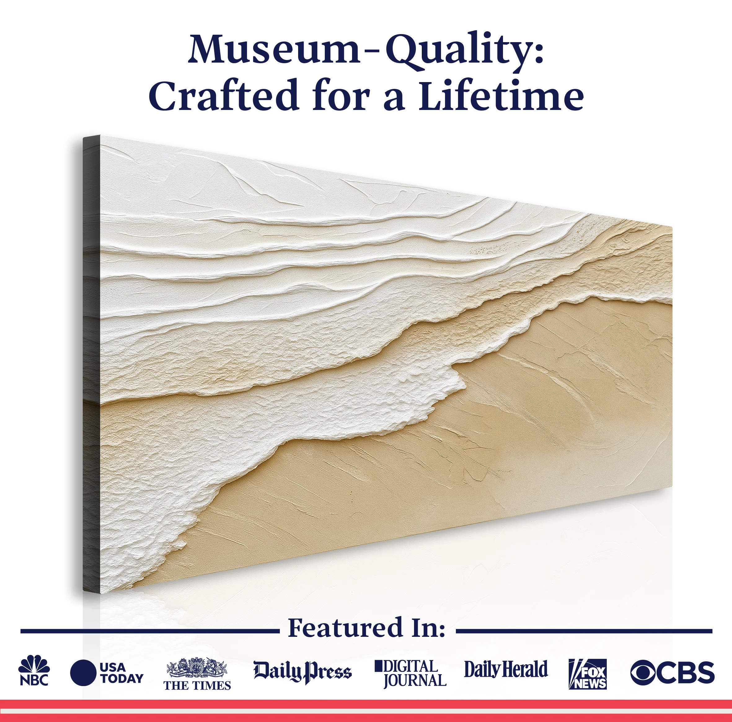 Neutral Ocean Waves Wall Art - Image 6