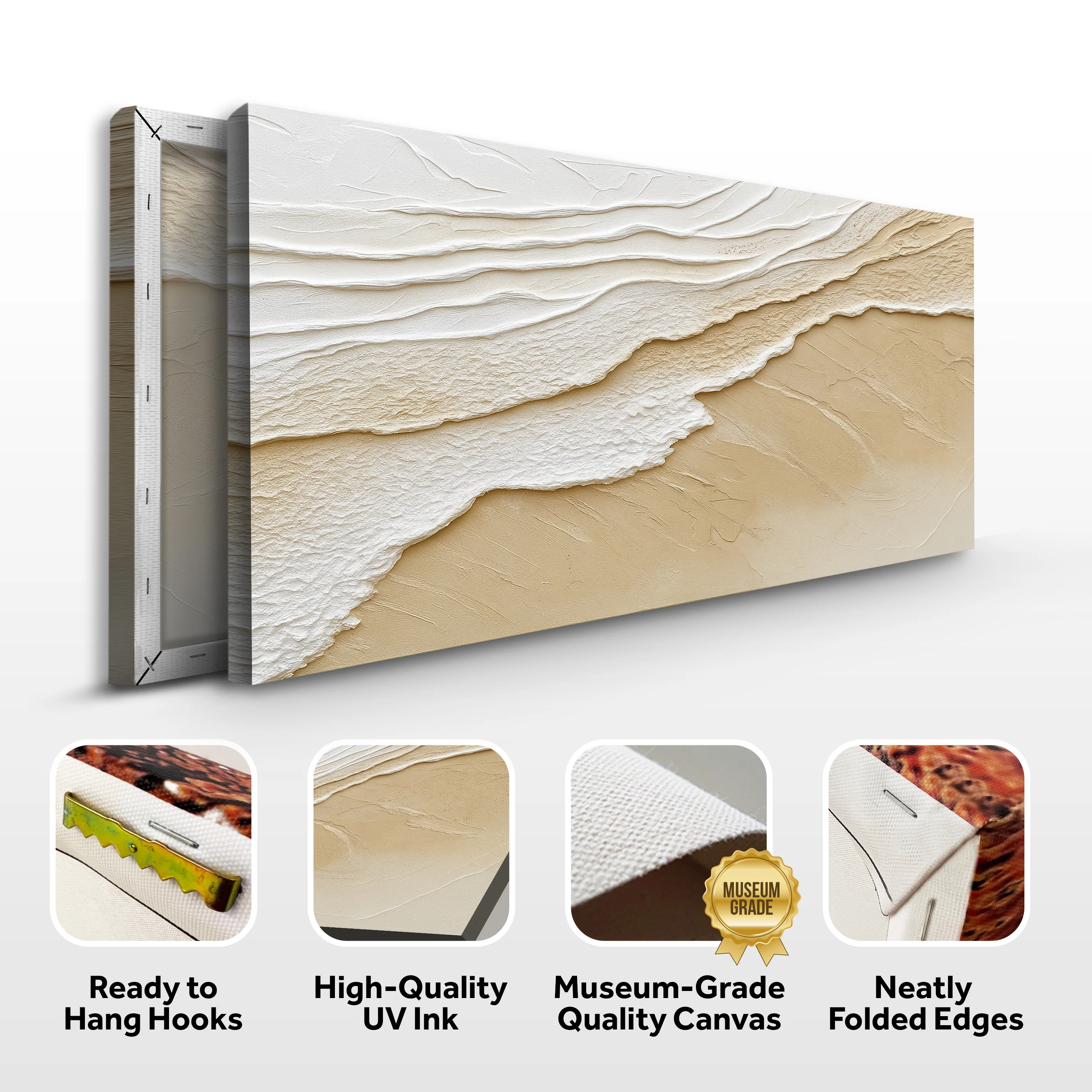 Neutral Ocean Waves Wall Art - Image 8