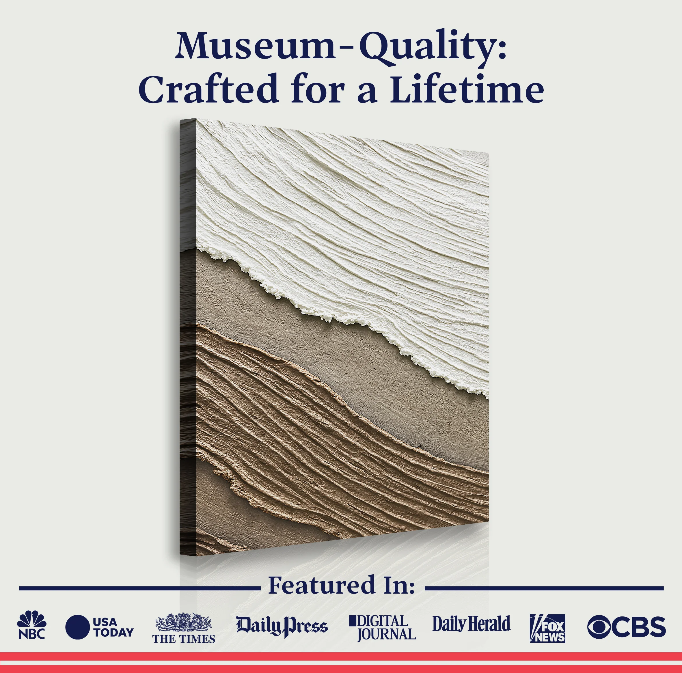 Neutral Waves Abstract Wall Art - Image 6