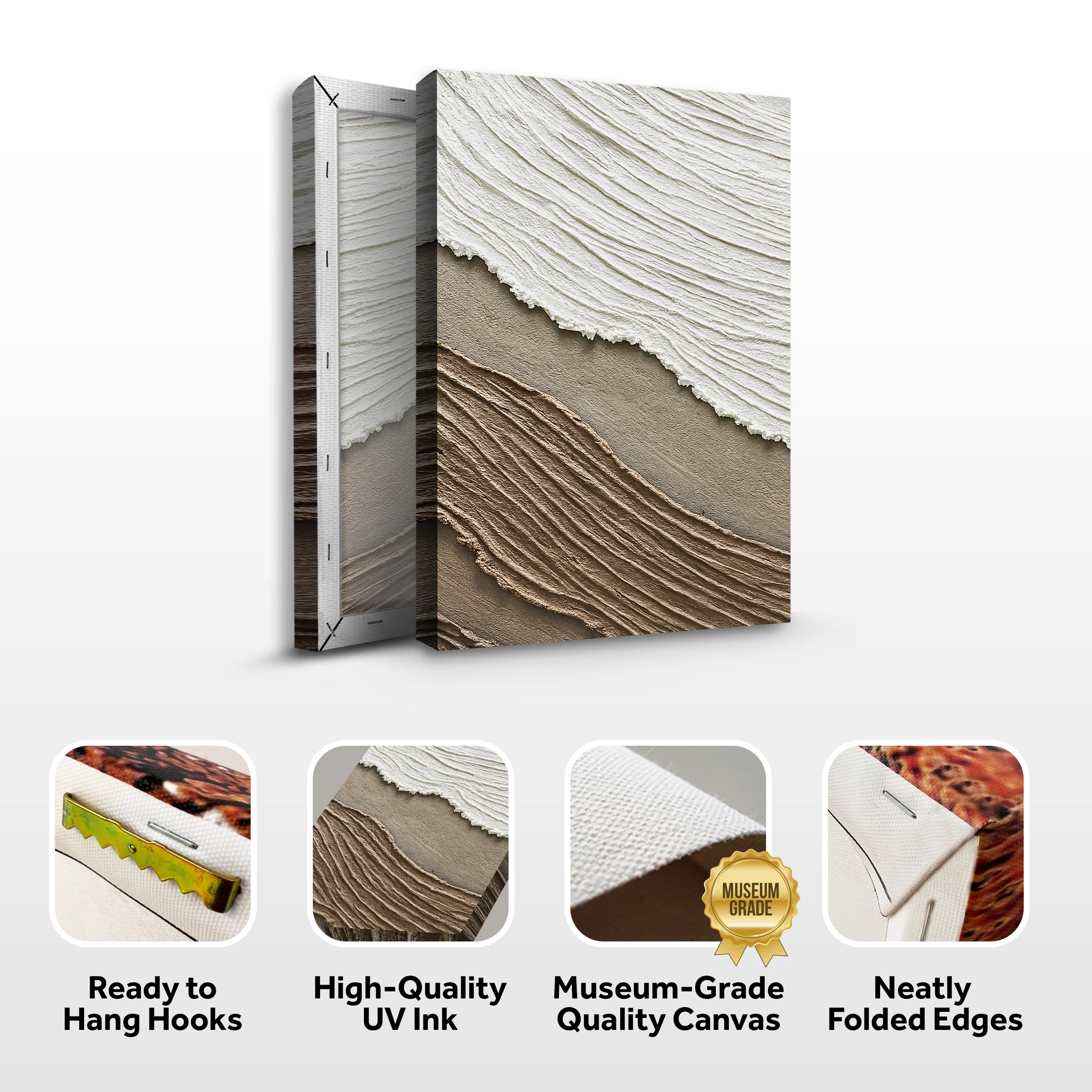 Neutral Waves Abstract Wall Art - Image 8