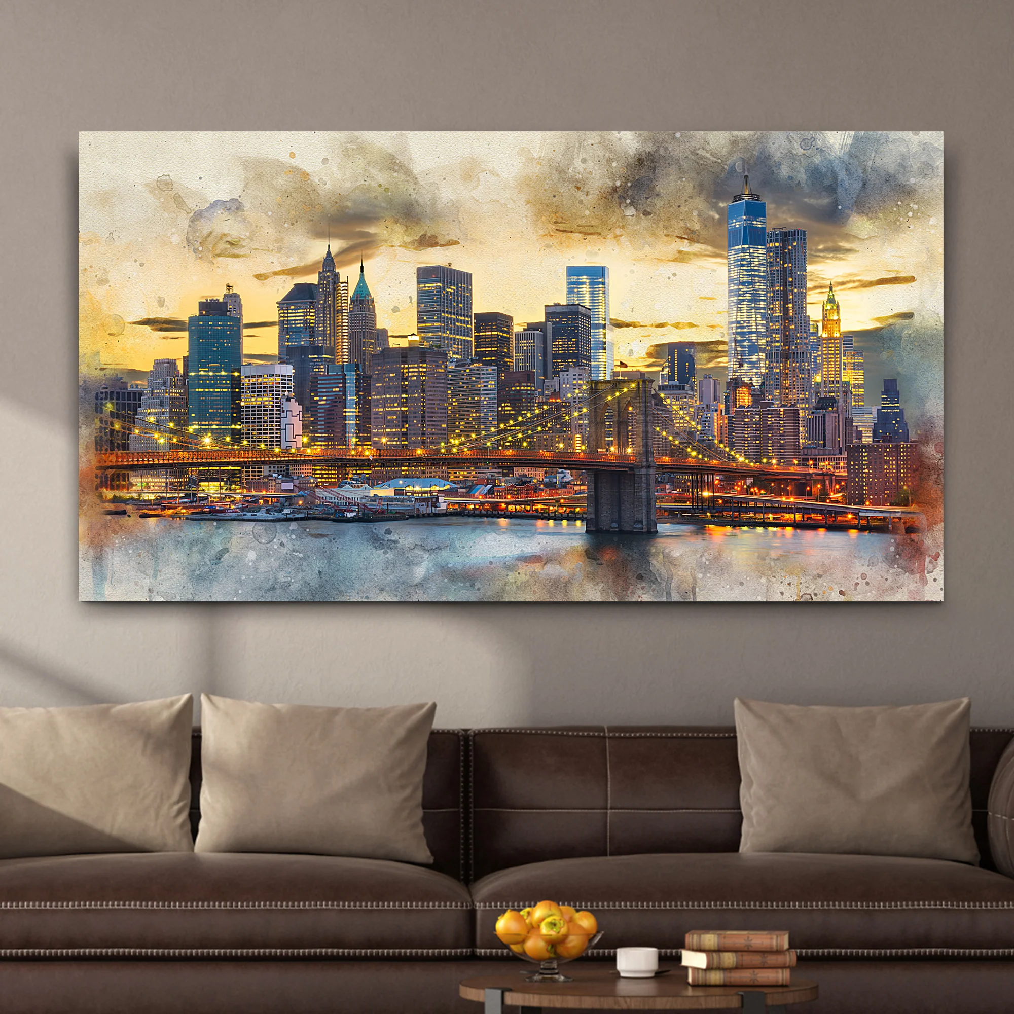 New York City Night View Canvas Wall Art - Image 3