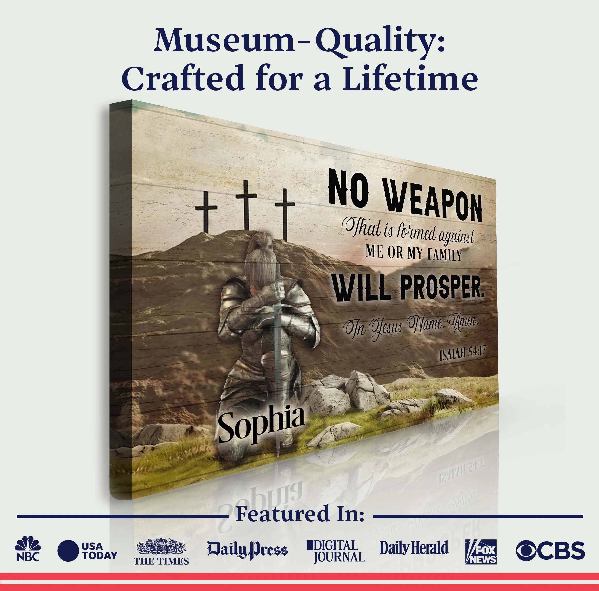 No Weapon That Is Formed Against You Will Prosper Isaiah 54:17 Faith Sign II - Image 4