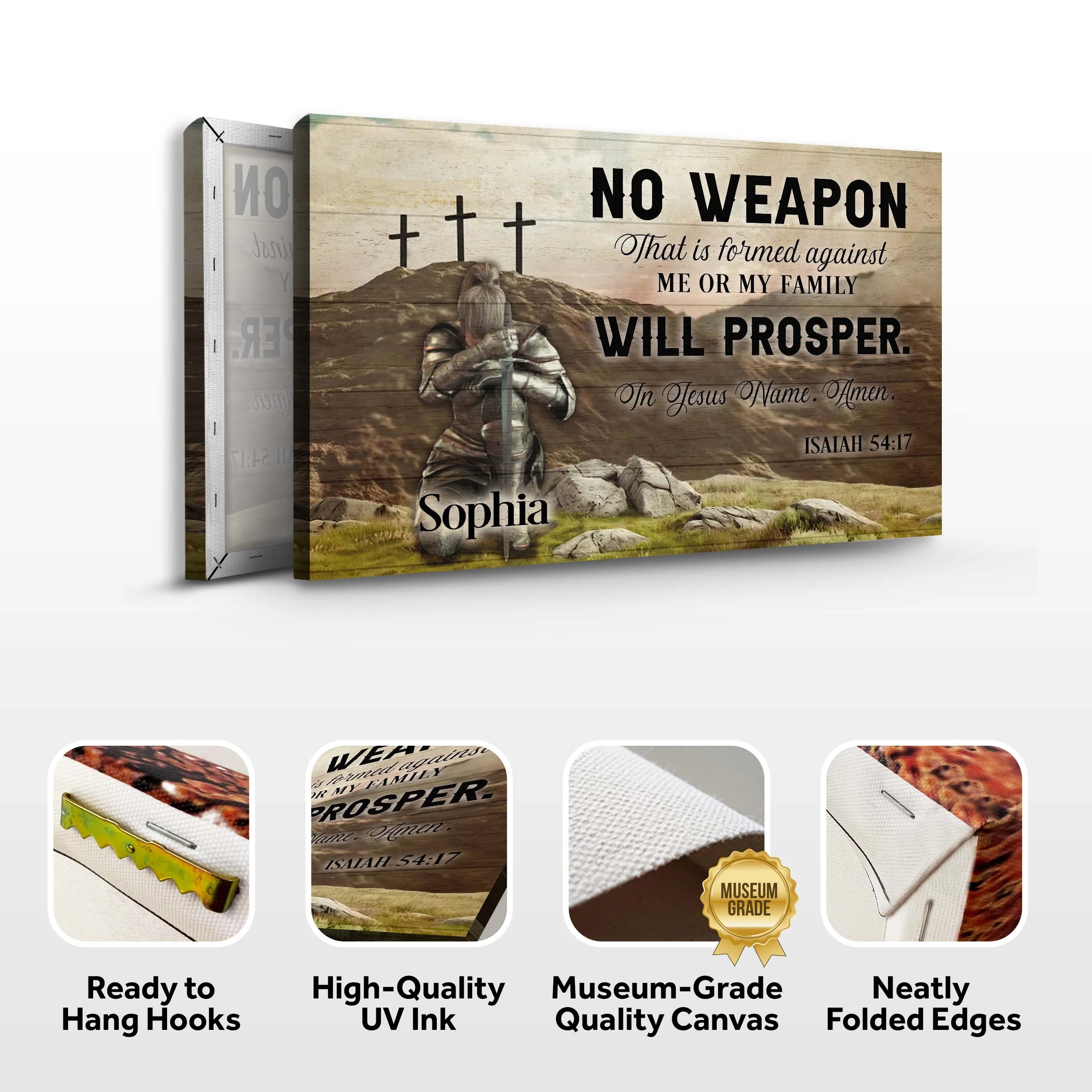 No Weapon That Is Formed Against You Will Prosper Isaiah 54:17 Faith Sign II - Image 6