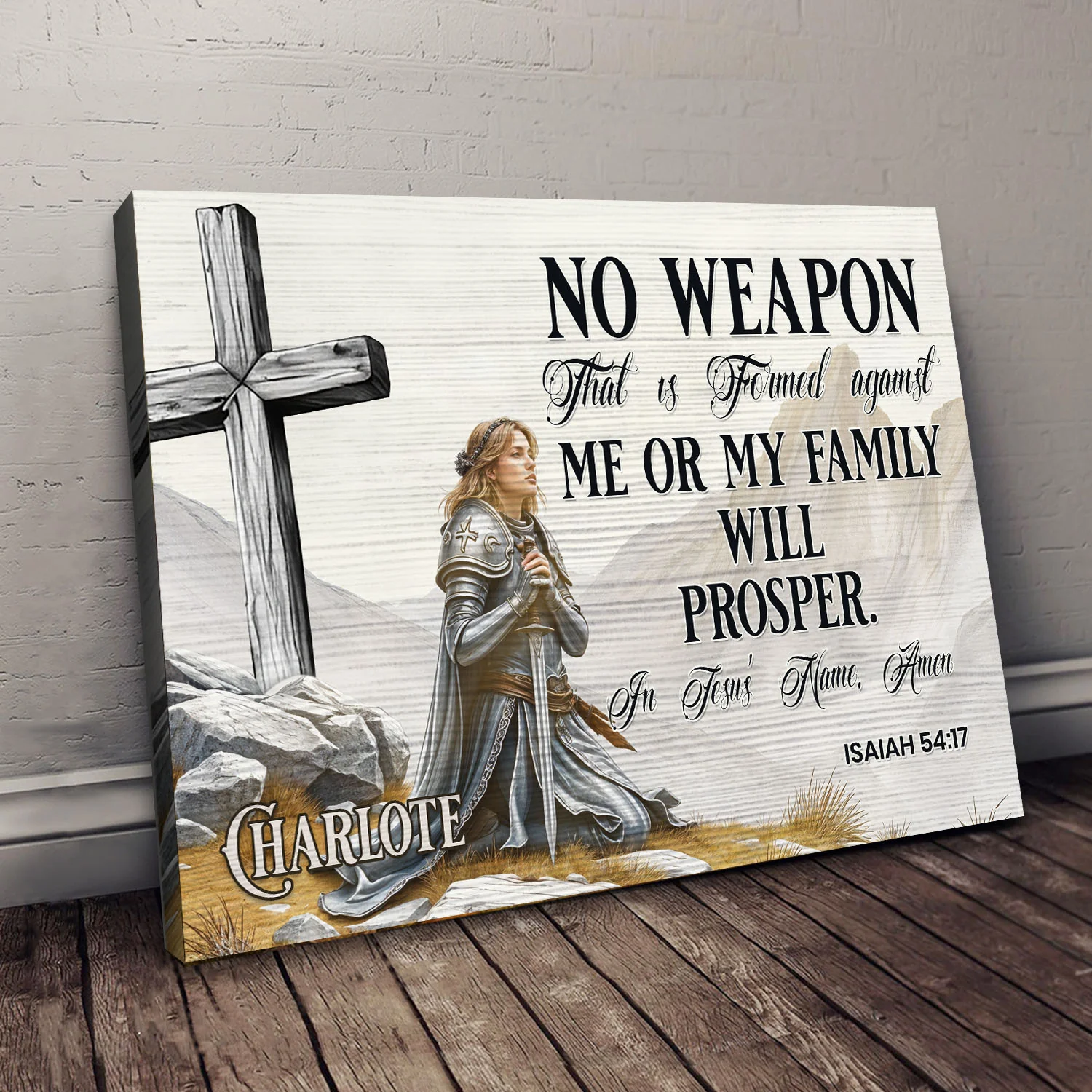 No Weapon That Is Formed Against You Will Prosper Isaiah 54:17 Faith Sign IV - Image 3
