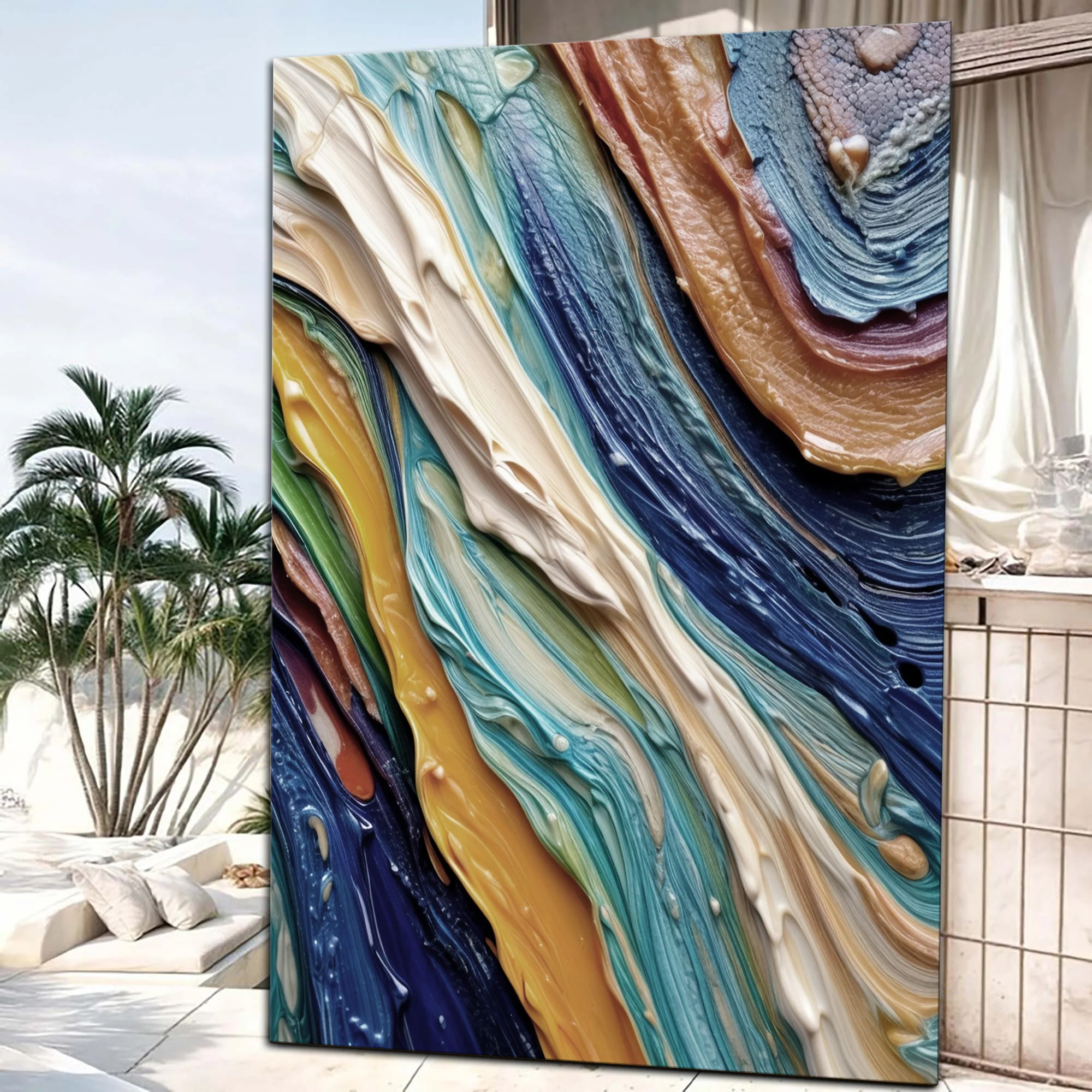Ocean Waves Impasto Wall Art - Image 5