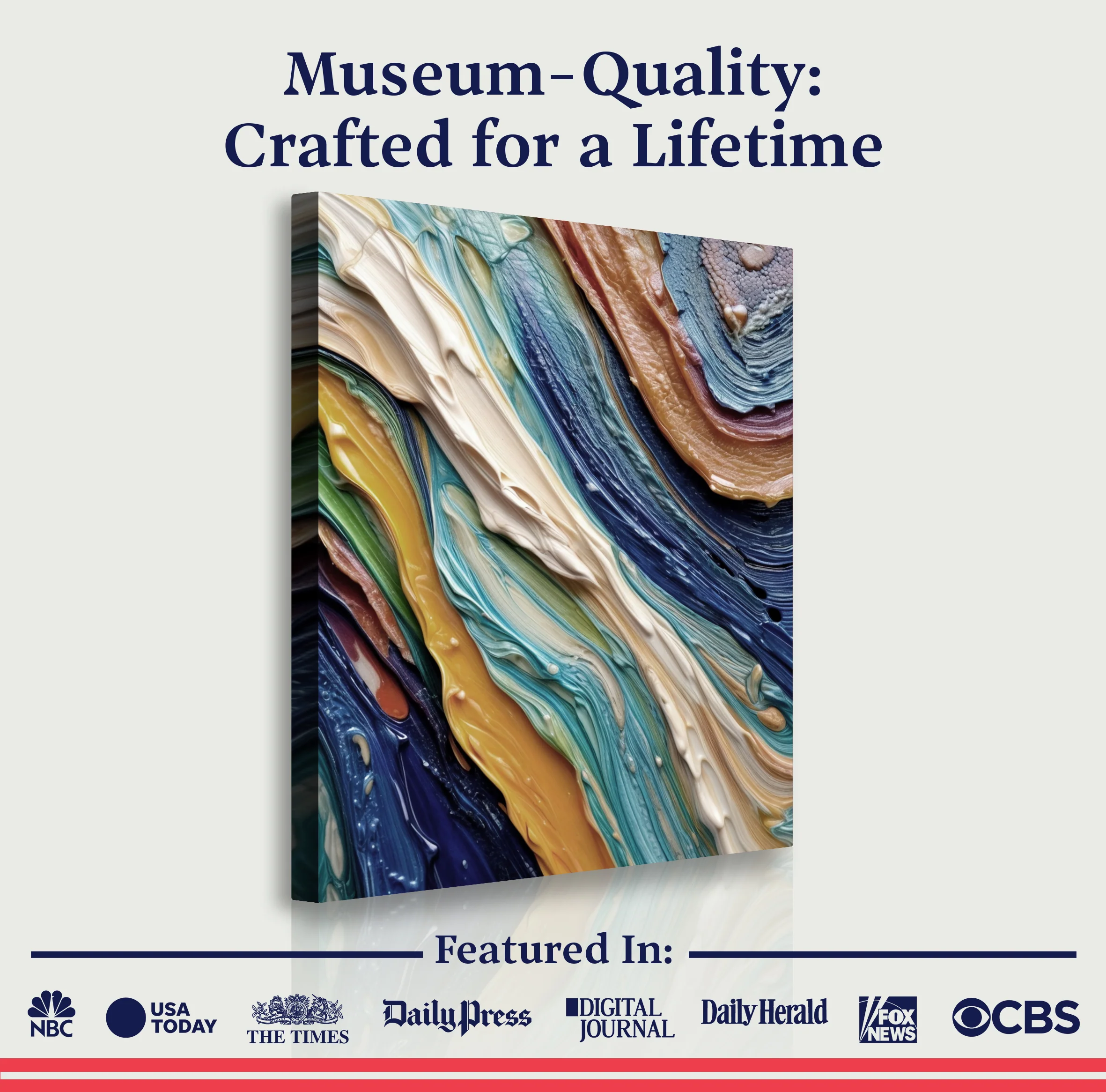 Ocean Waves Impasto Wall Art - Image 6