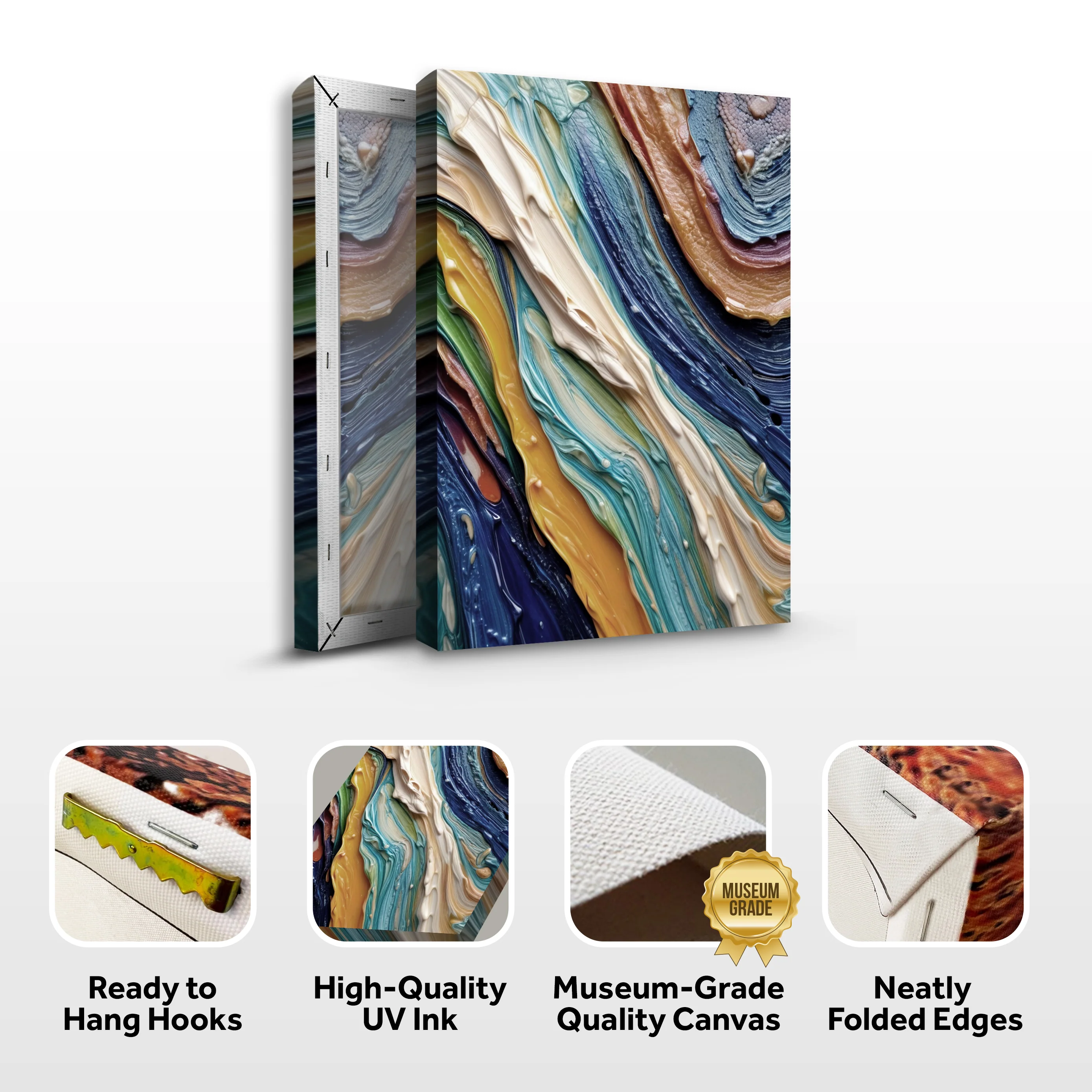 Ocean Waves Impasto Wall Art - Image 8