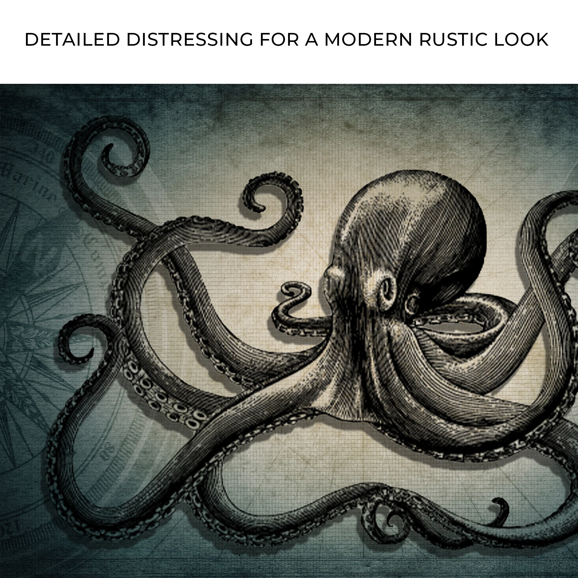 Octopus Coastal Canvas Wall Art - Image 4