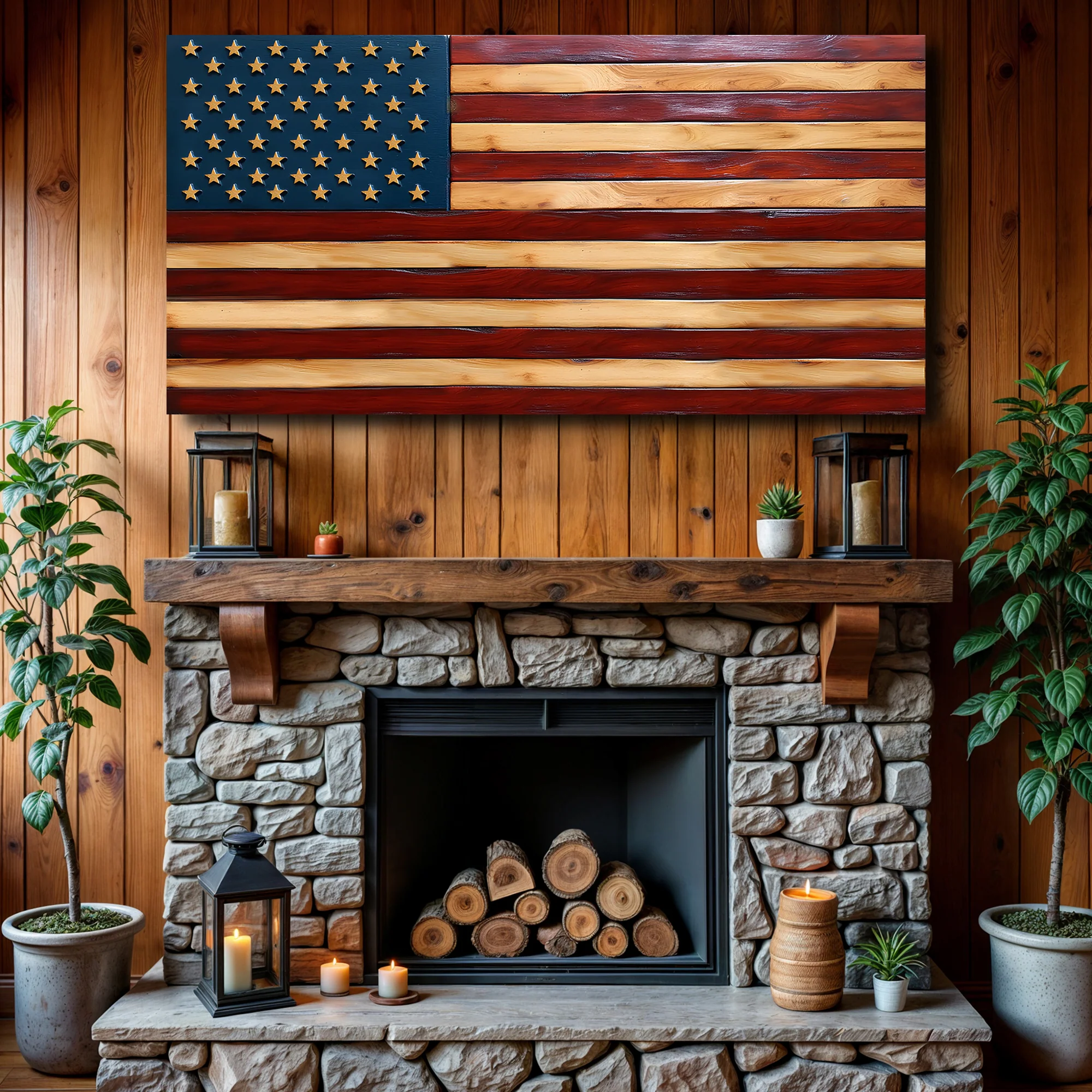 Old Glory American Flag Wall Art II - Image 2