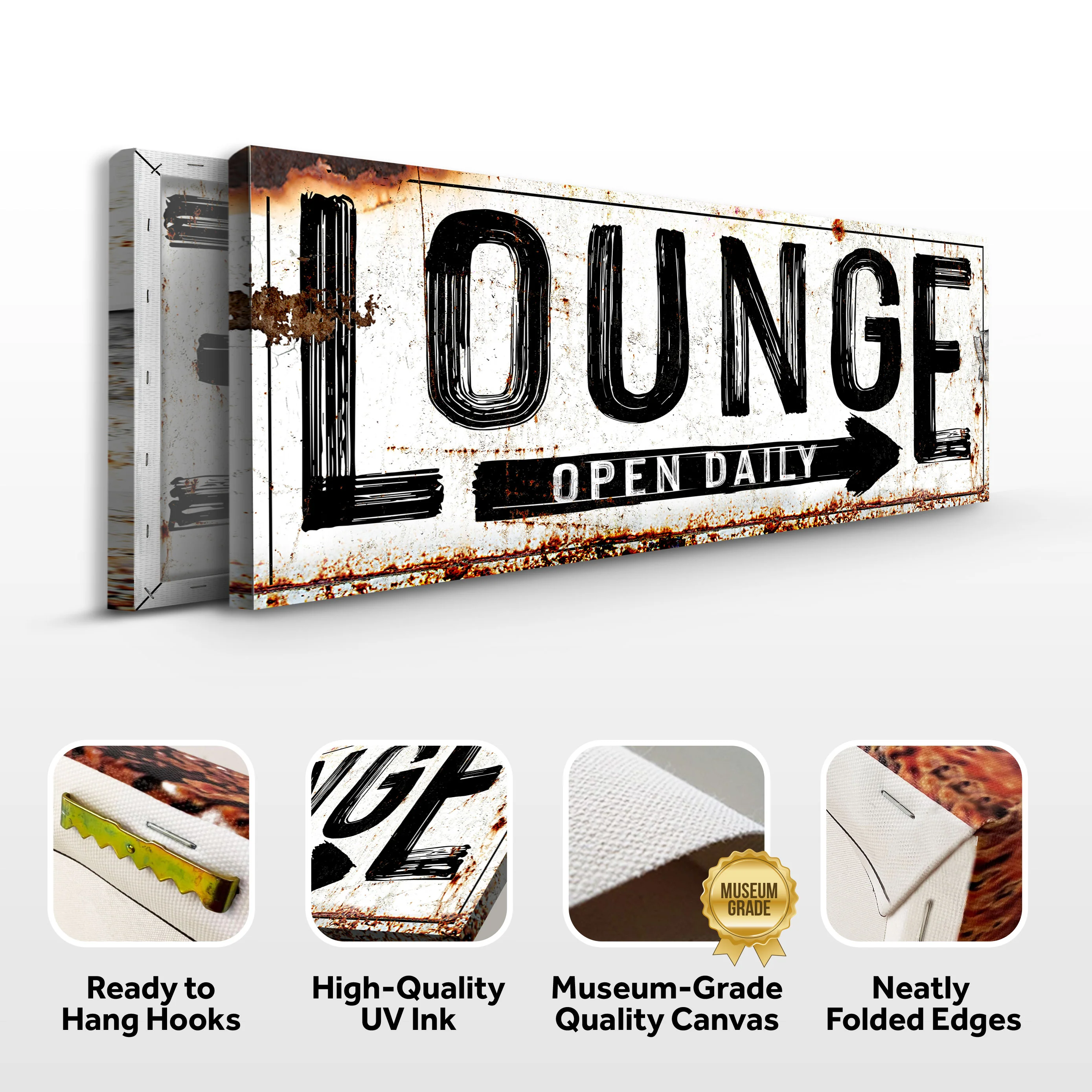 Open Daily Lounge Rustic Sign - Image 6