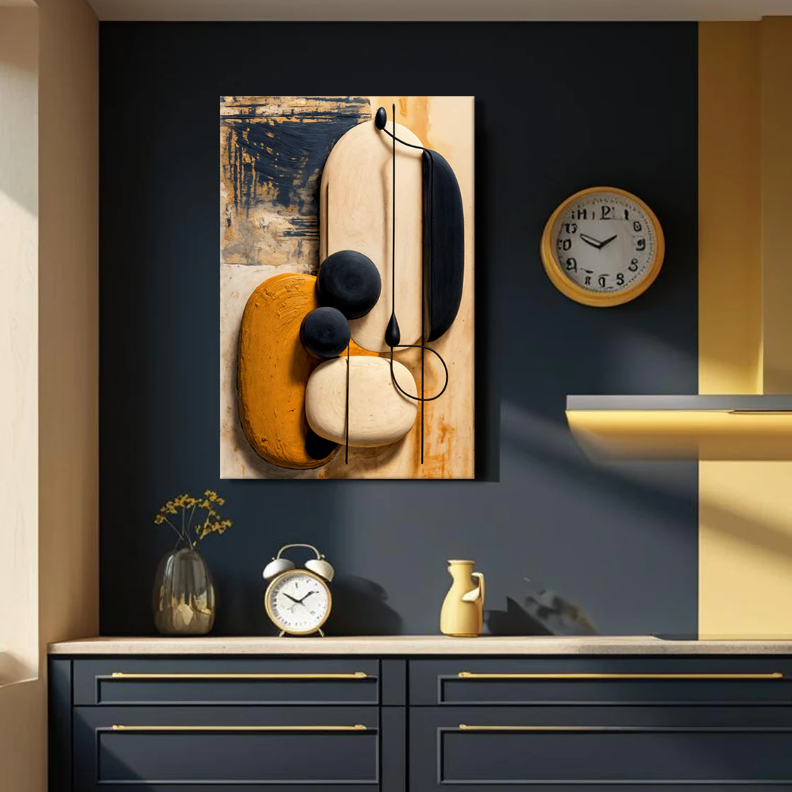 Orange Abstract Harmony Wall Art - Image 3
