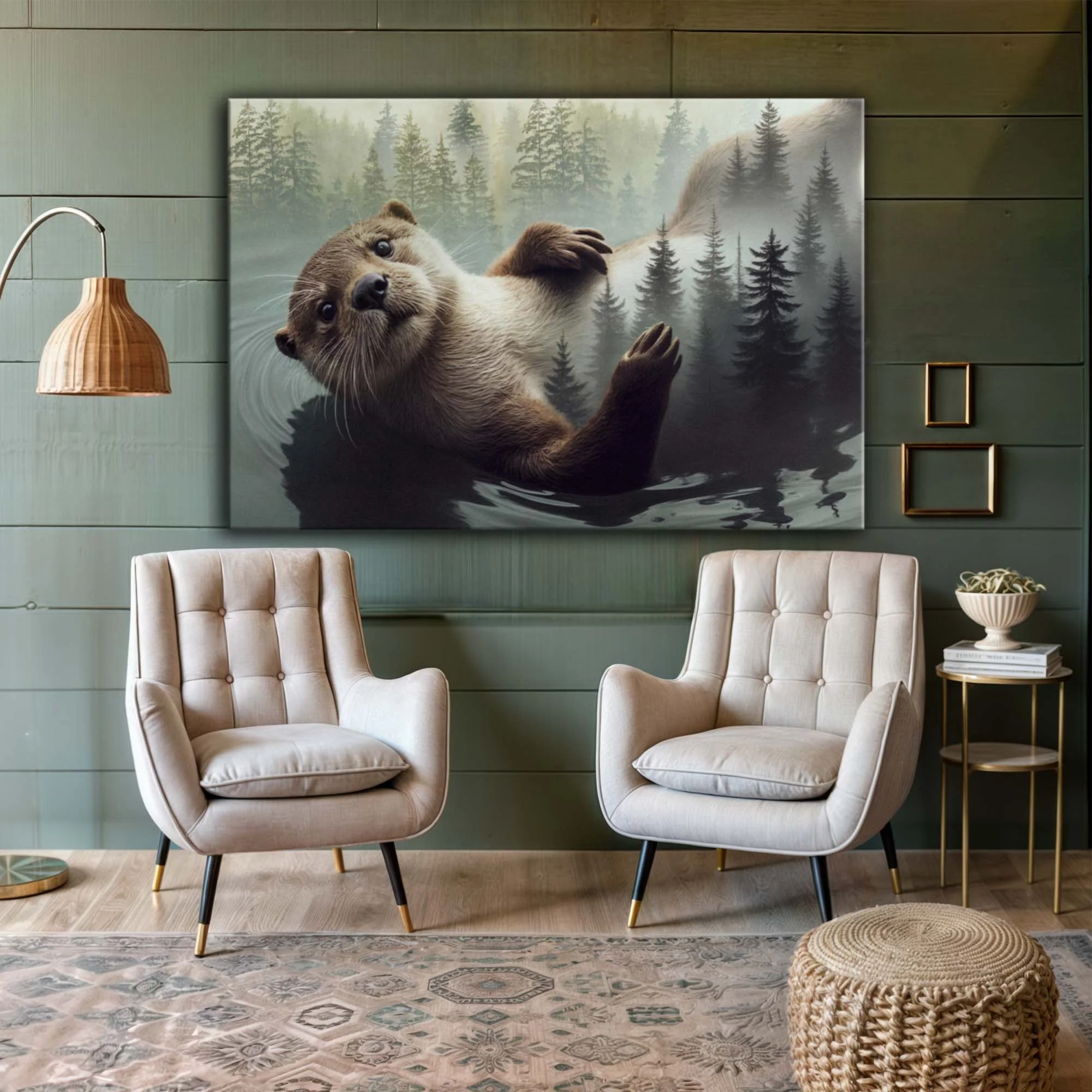 Otter Double Exposure Wall Art - Image 3