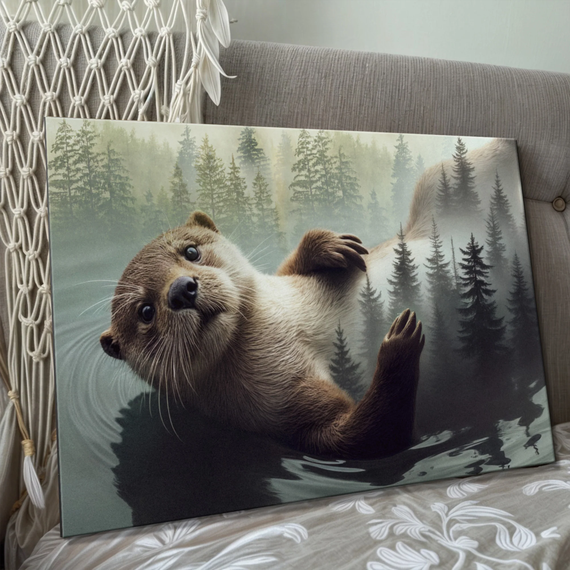 Otter Double Exposure Wall Art - Image 4