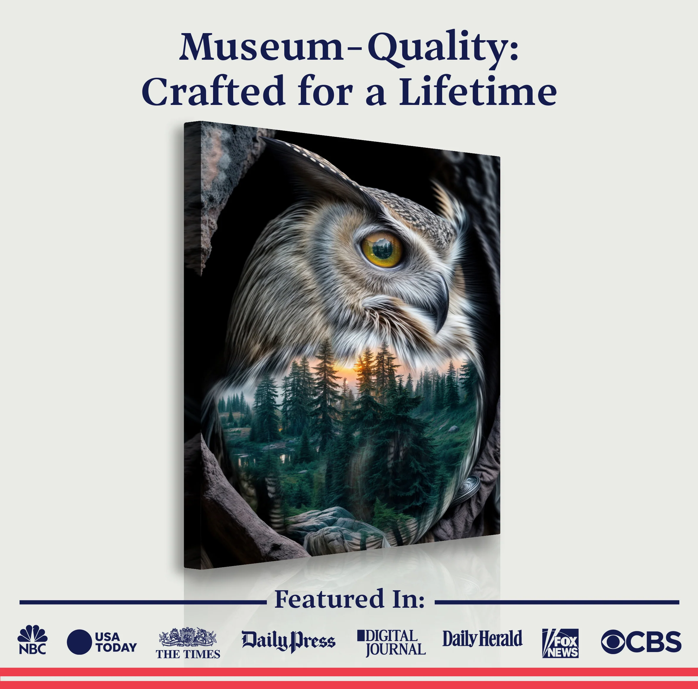 Owl Double Exposure Wall Art - Image 6