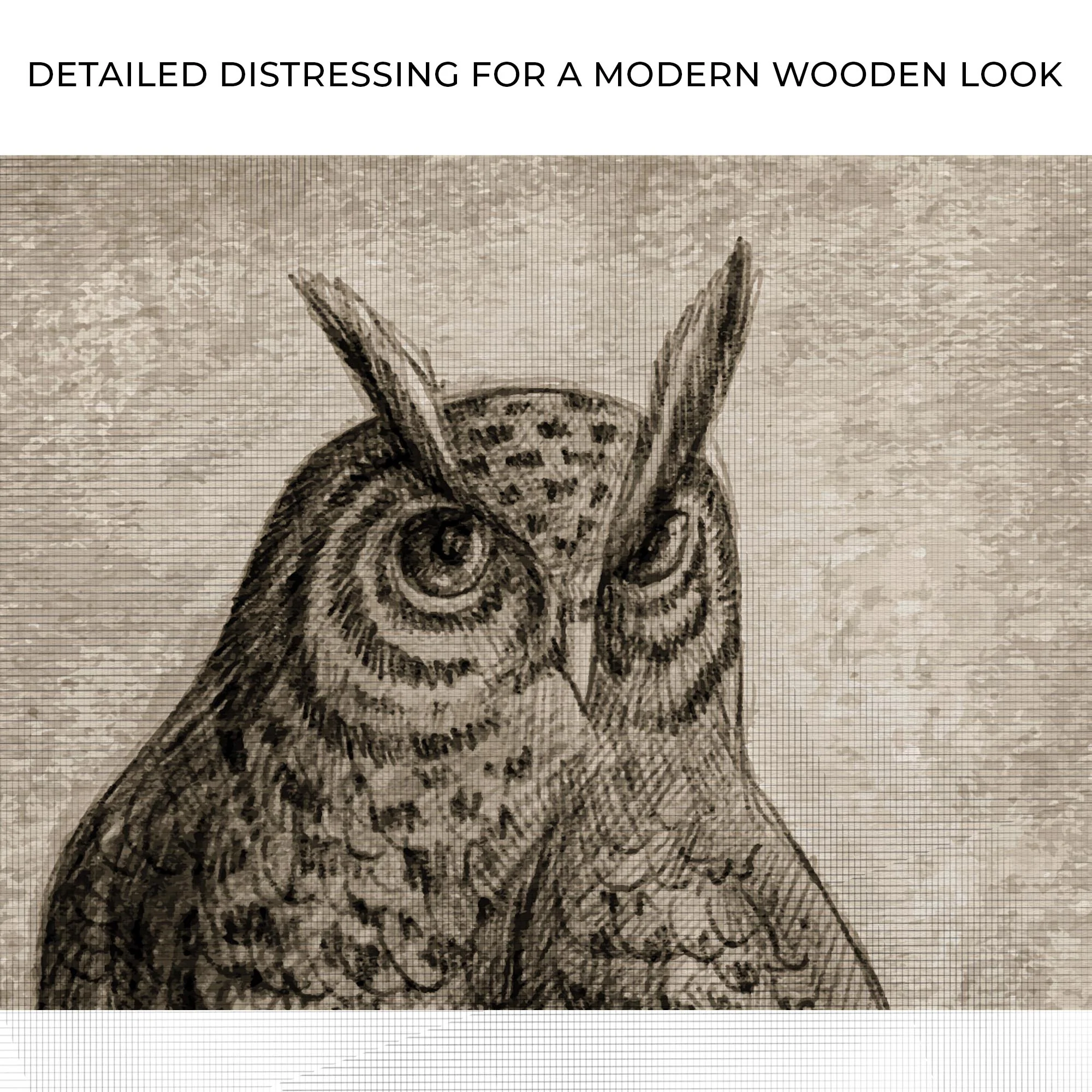 Owl Pencil Sketch Portrait Canvas Wall Art - Image 4