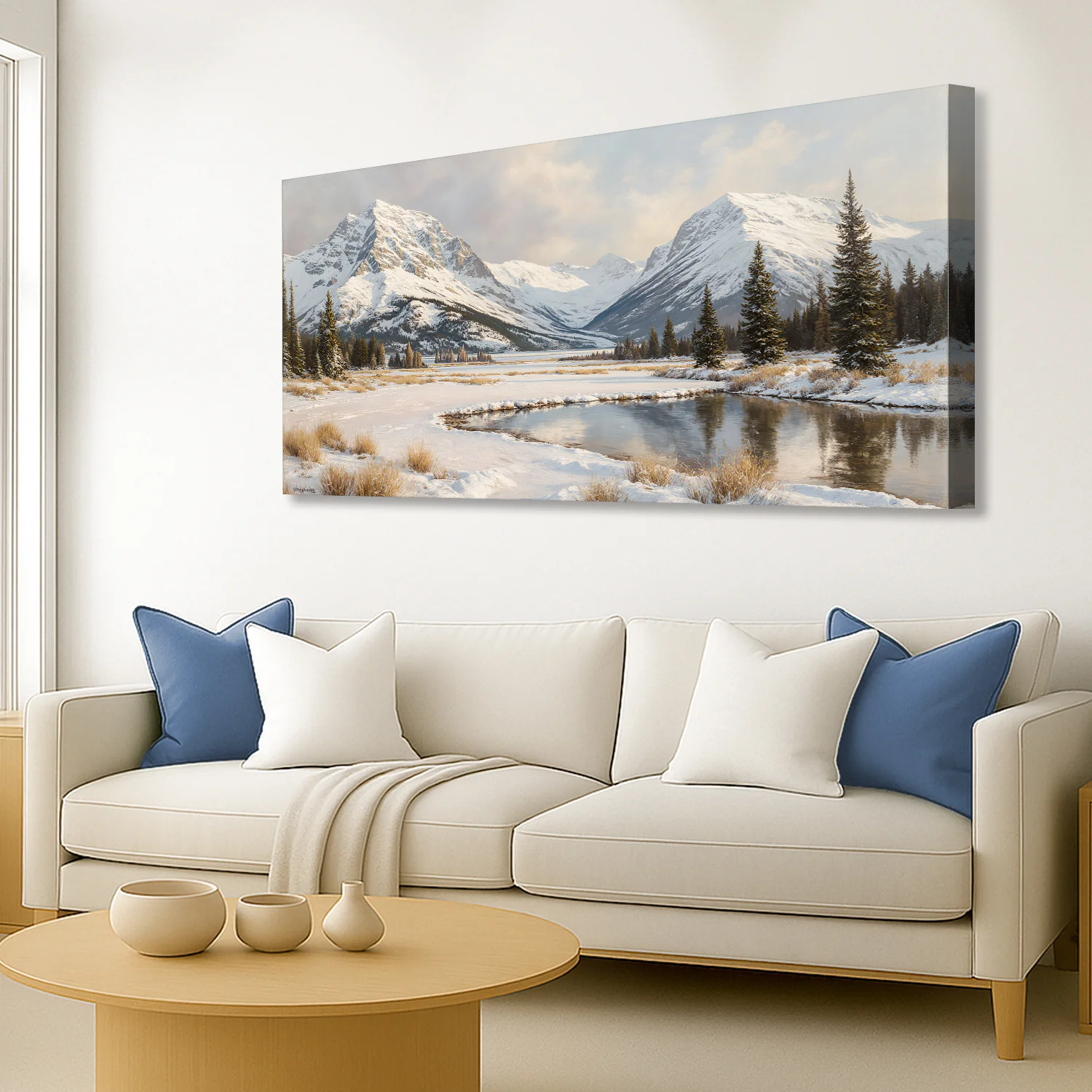 Panoramic Winter Mountain Wall Art - Image 2