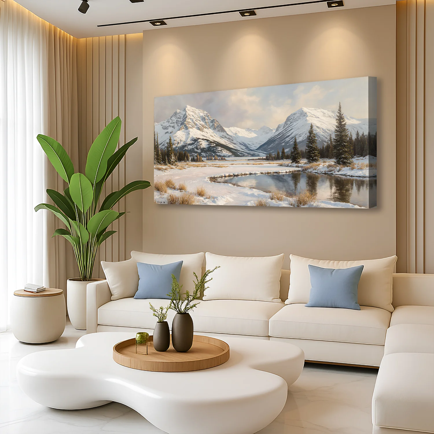 Panoramic Winter Mountain Wall Art - Image 4
