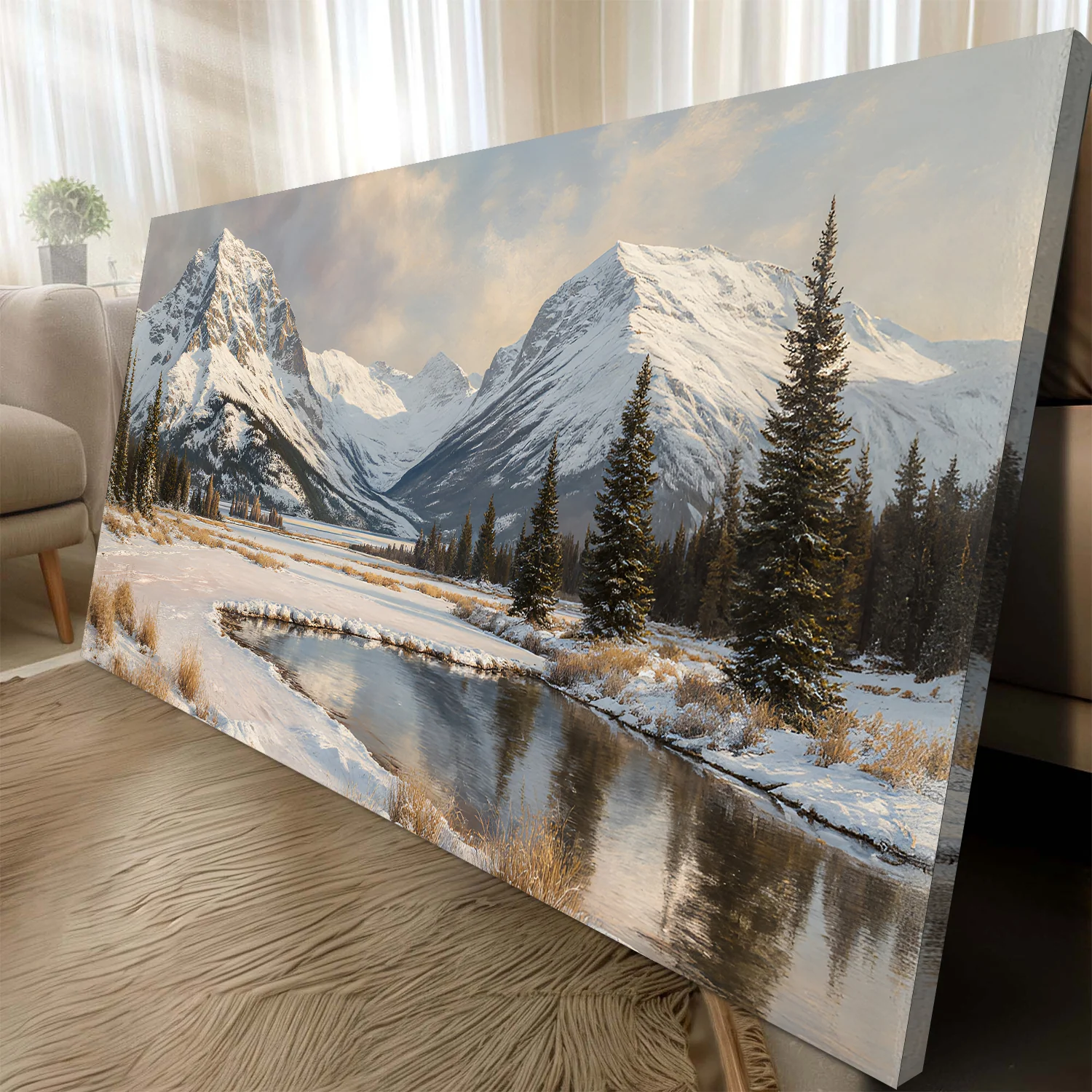Panoramic Winter Mountain Wall Art - Image 5
