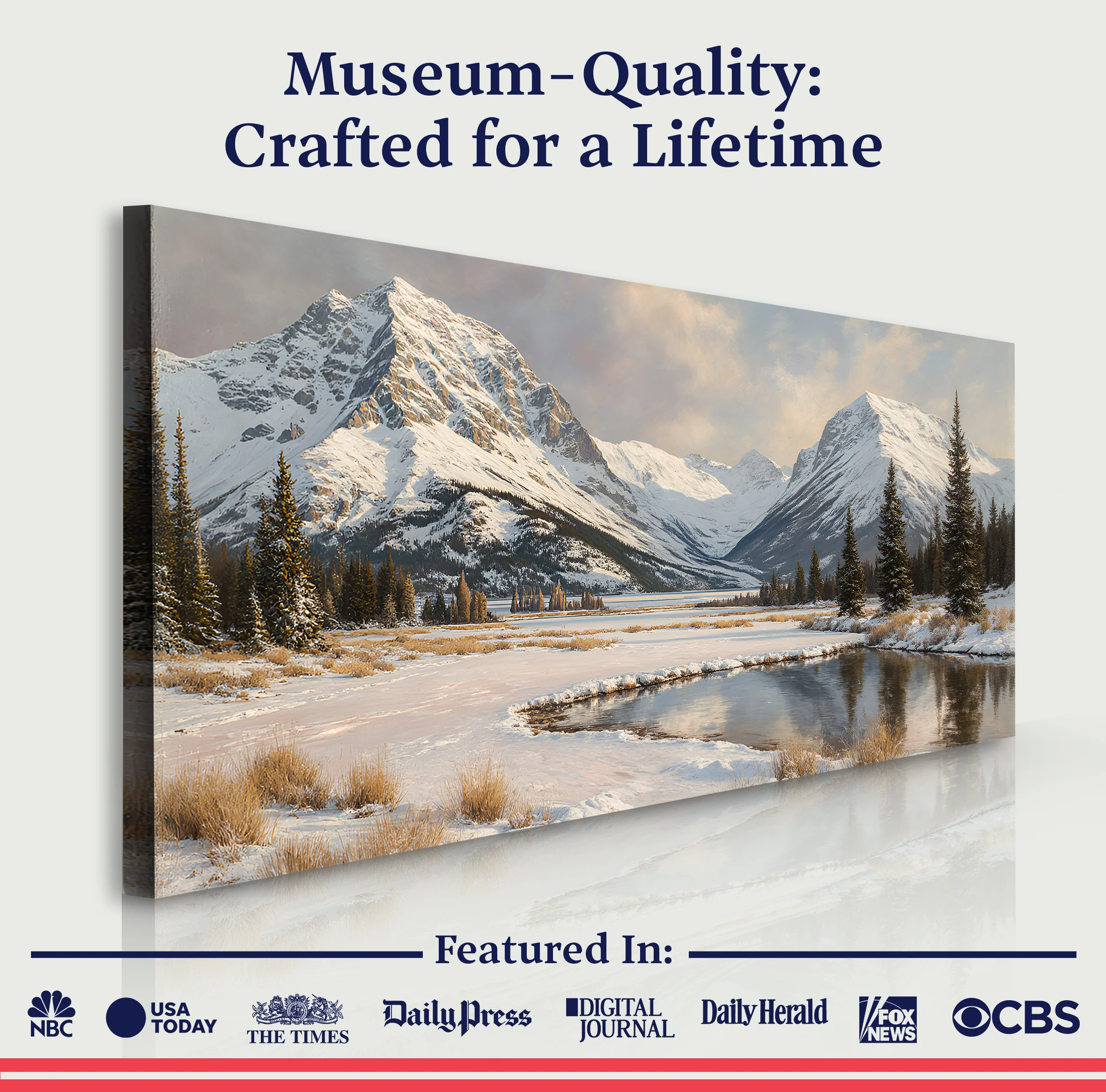 Panoramic Winter Mountain Wall Art - Image 6