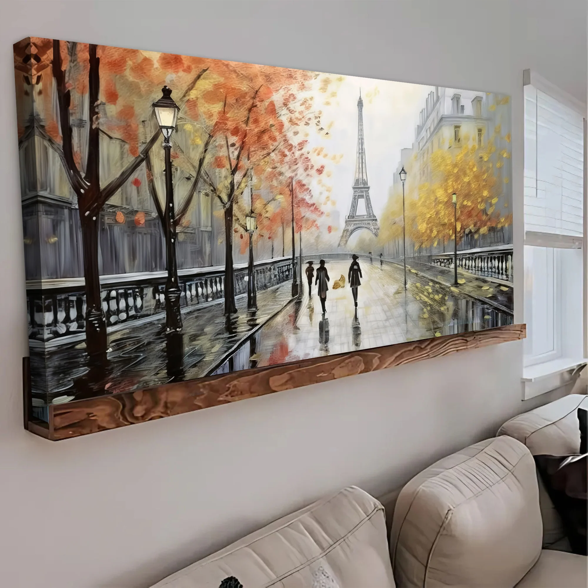 Parisian Rain Cityscape Impasto Wall Art - Image 4