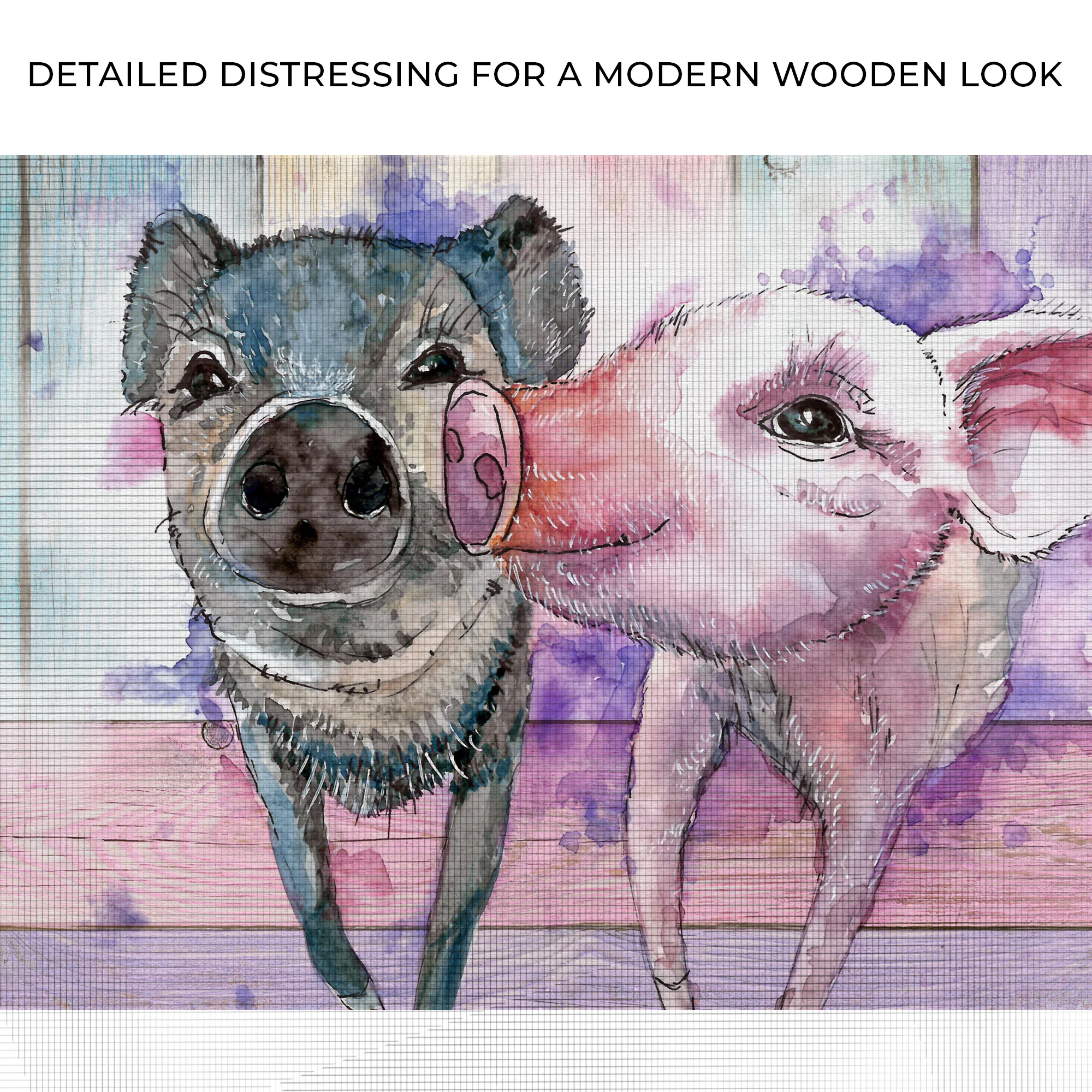 Pastel Funky Pigs Canvas Wall Art - Image 4