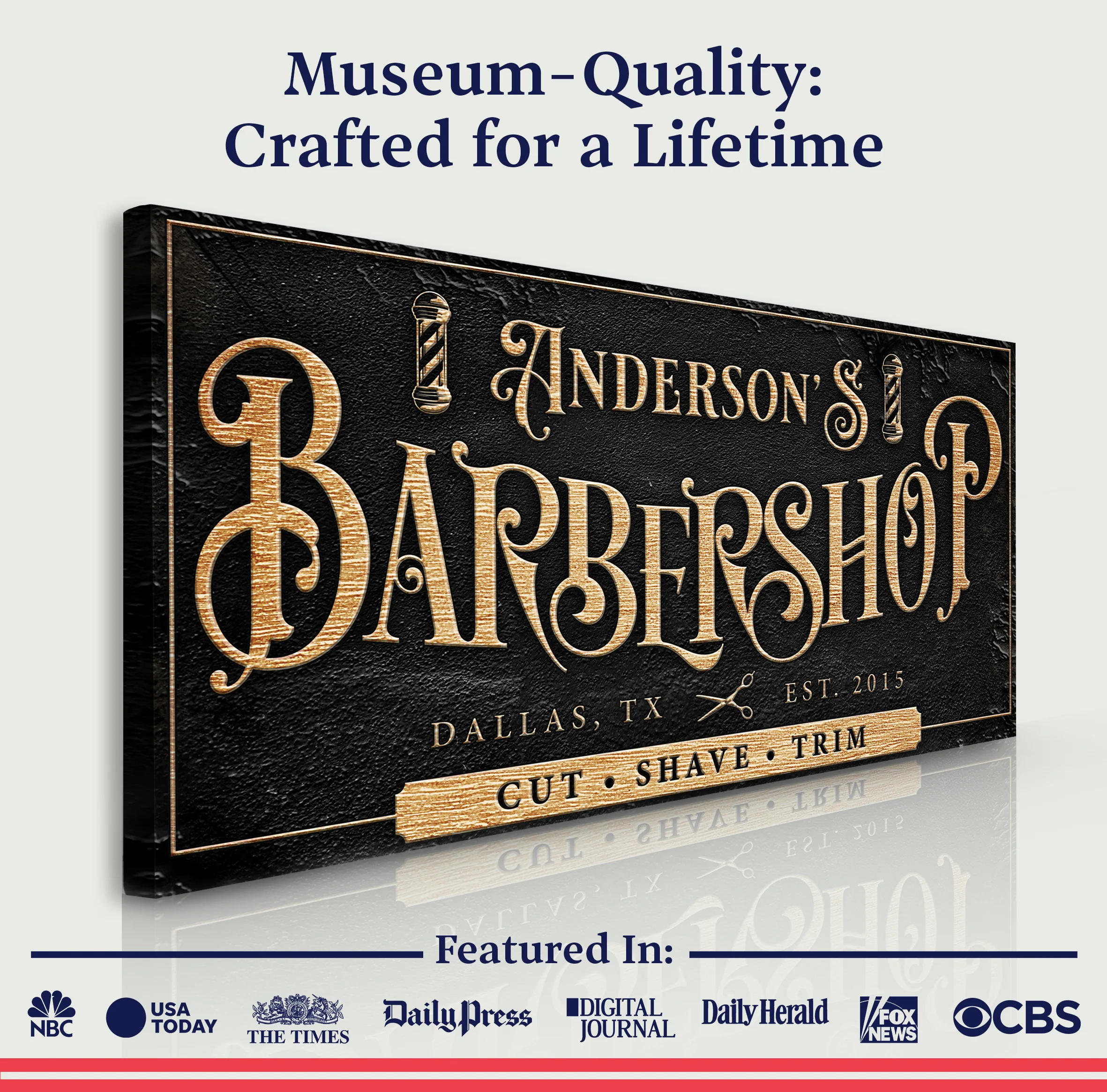 Personalized Barbershop Sign - Image 4