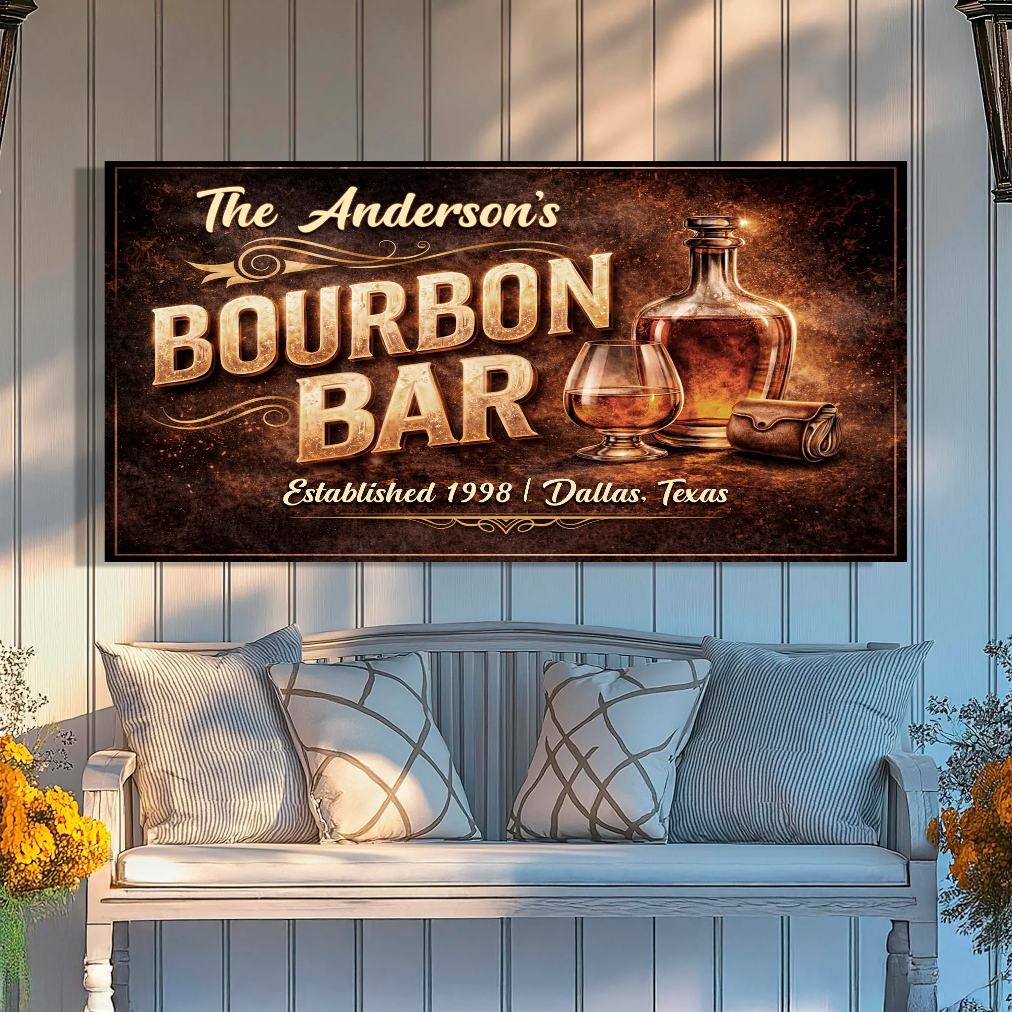 Personalized Bourbon Bar Wall Sign - Image 2