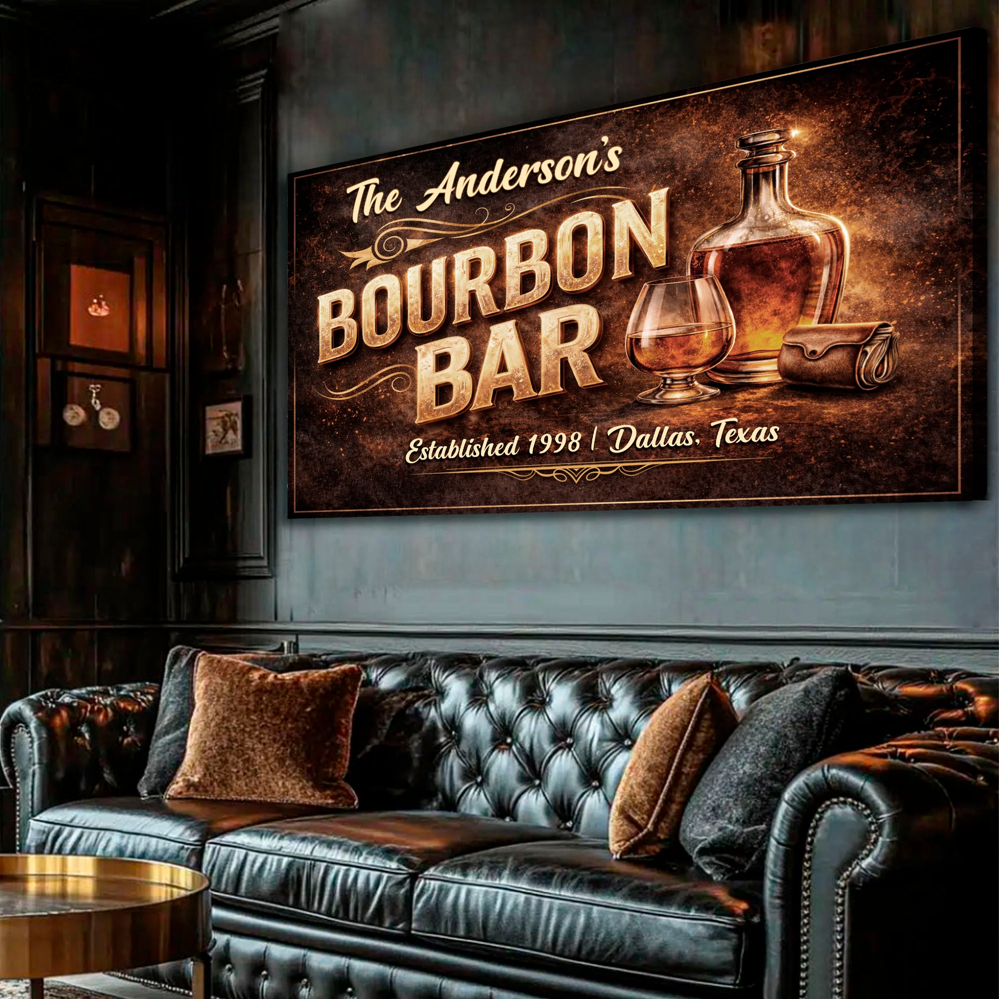 Personalized Bourbon Bar Wall Sign - Image 3