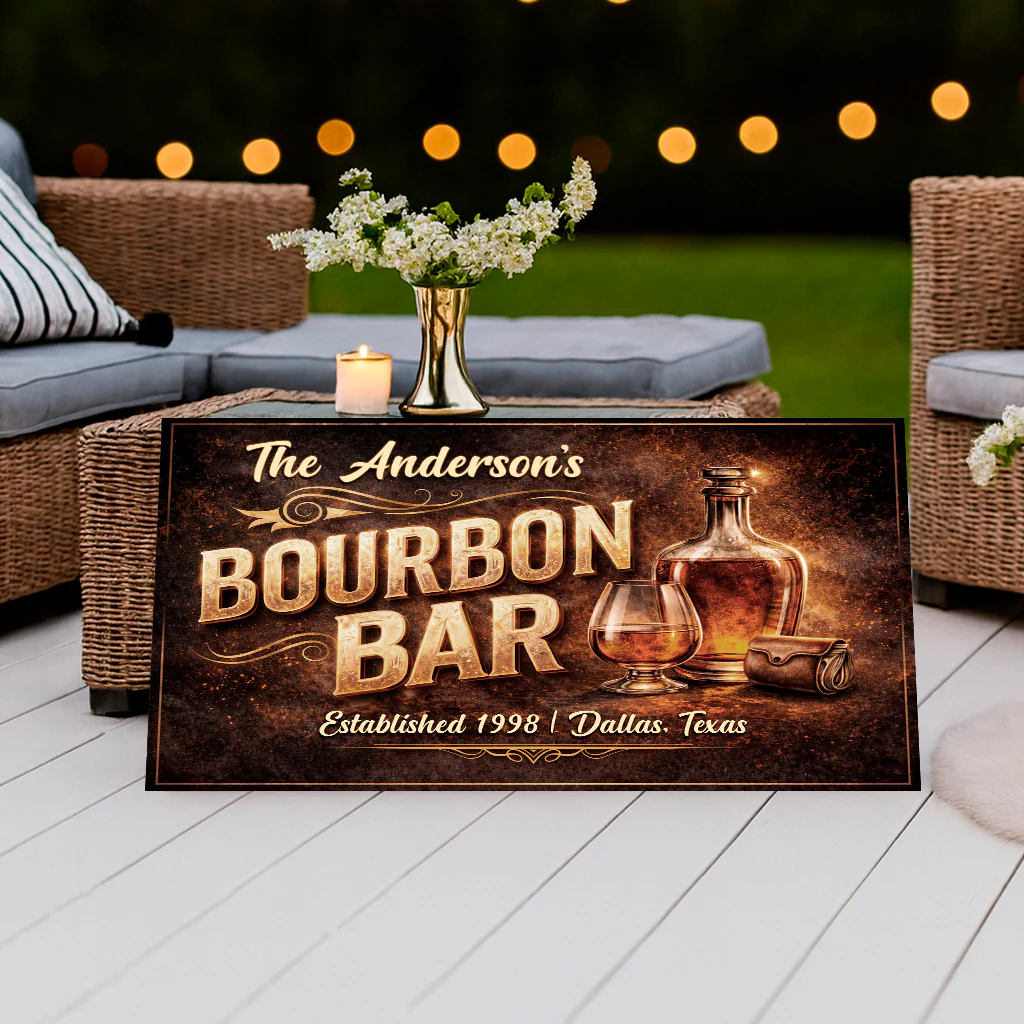 Personalized Bourbon Bar Wall Sign - Image 4