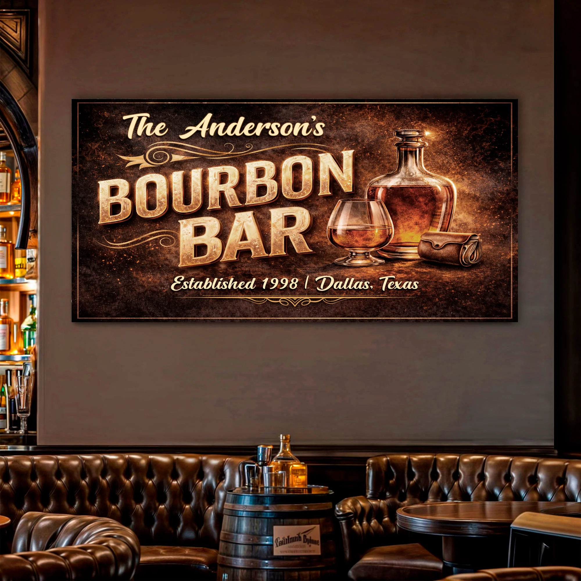 Personalized Bourbon Bar Wall Sign - Image 5