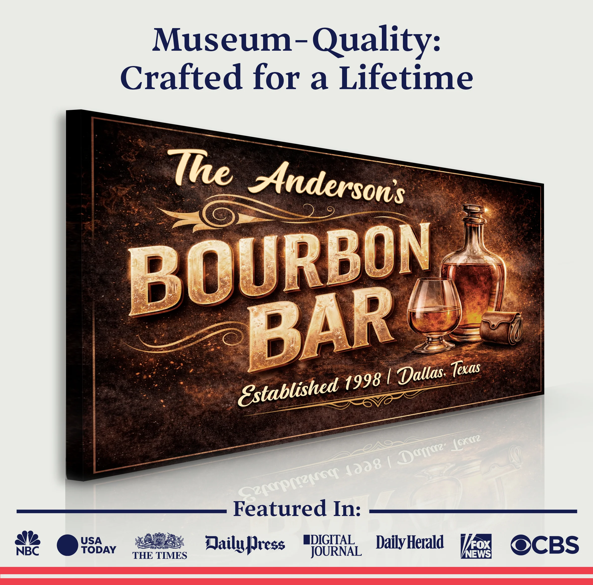 Personalized Bourbon Bar Wall Sign - Image 6