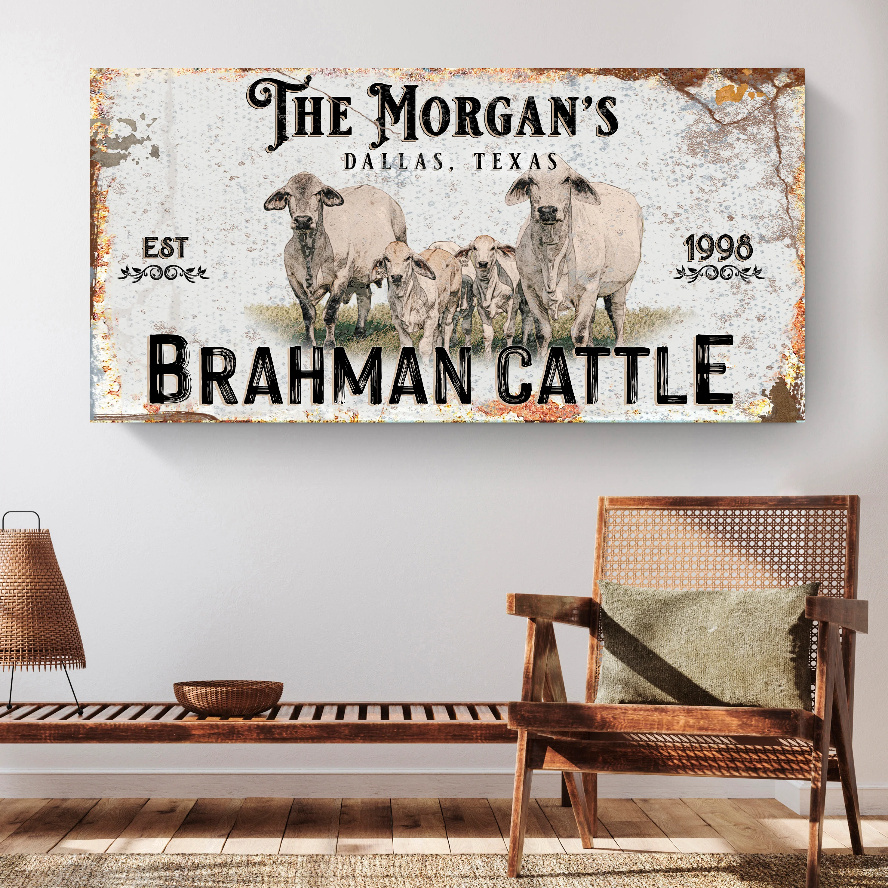 Personalized Brahman Cattle Sign II - Image 2