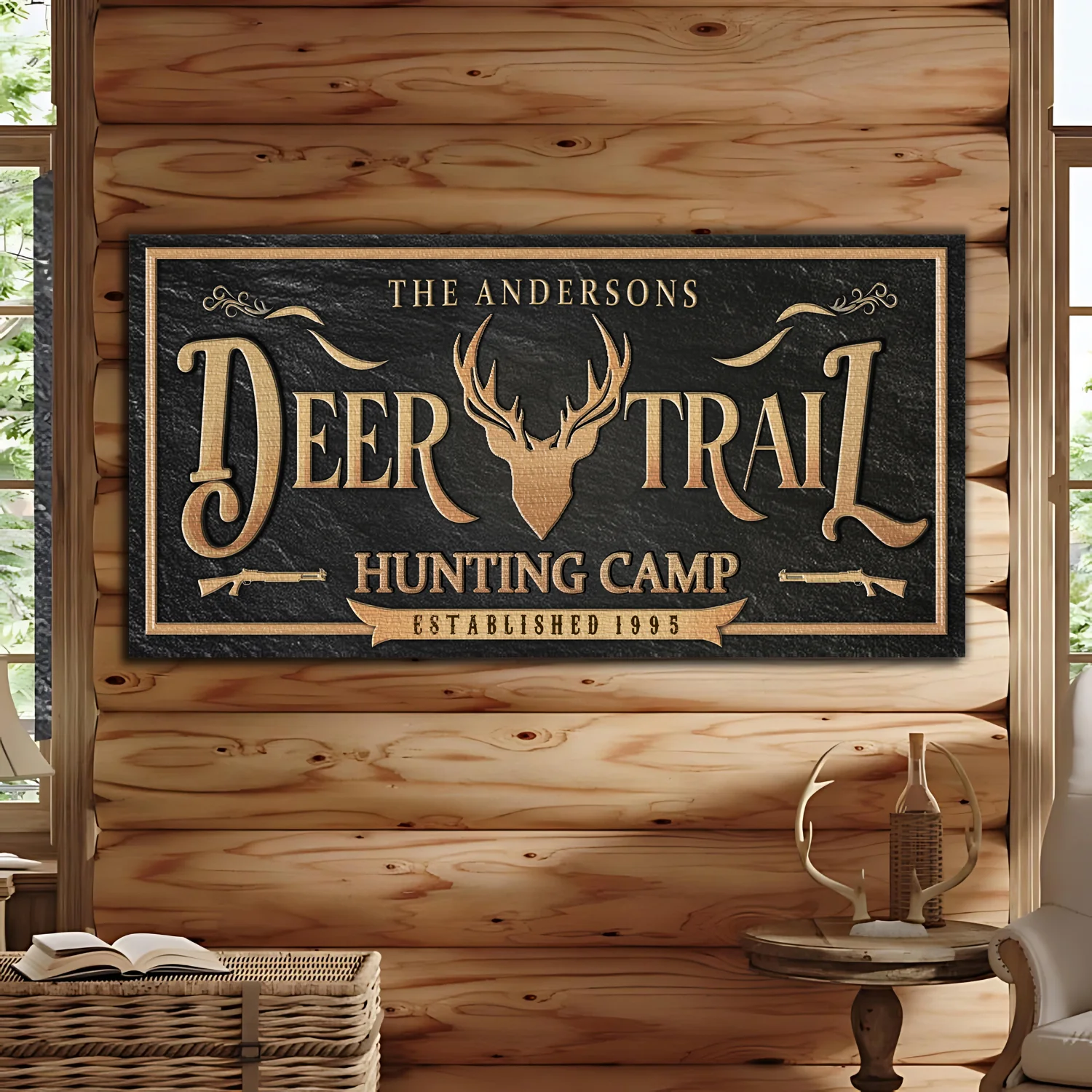 Personalized Deer Trail Hunting Camp Sign - Image 2