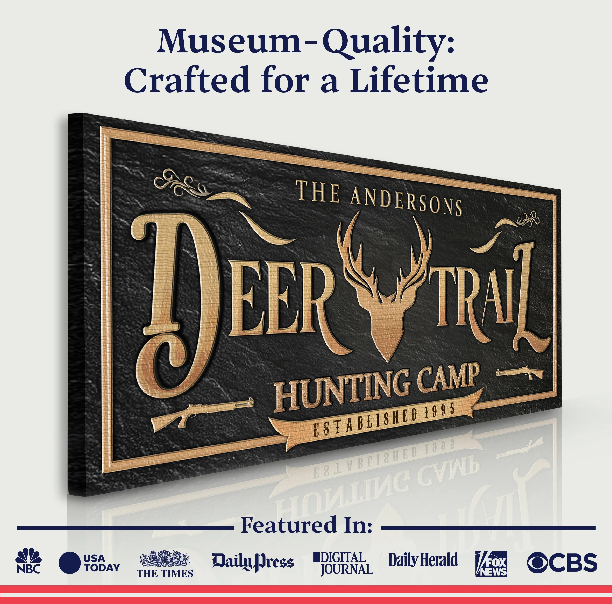 Personalized Deer Trail Hunting Camp Sign - Image 4